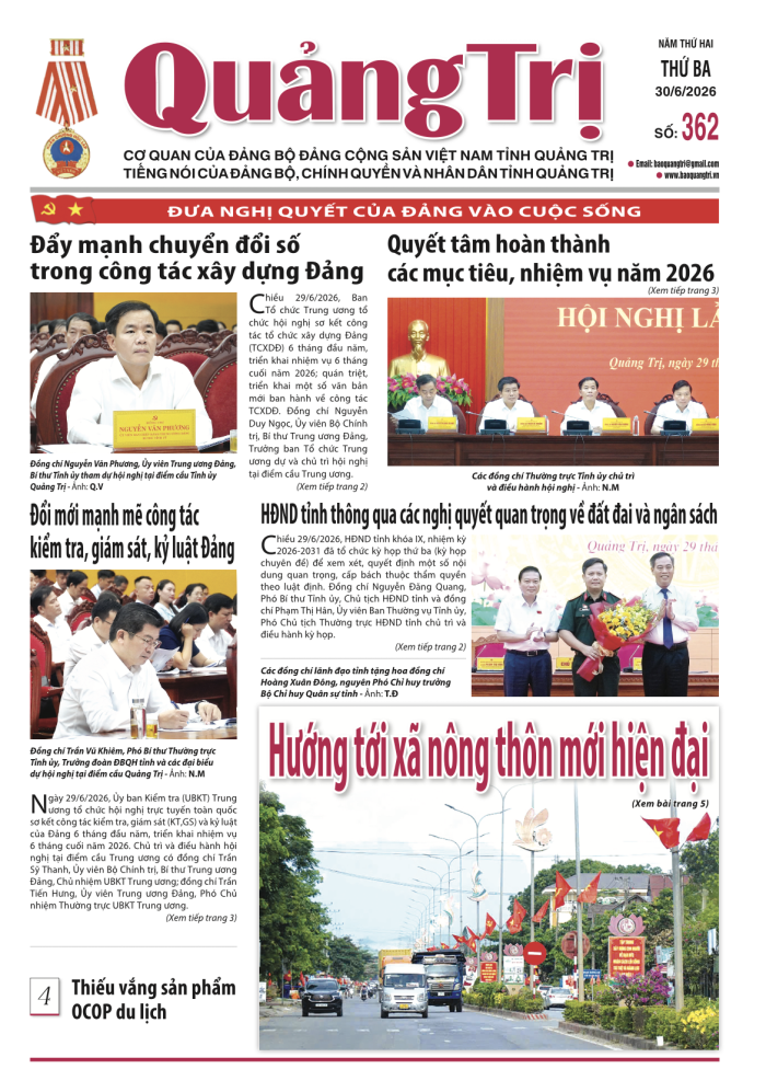Báo Quảng Trị số 362 - Ngày 30/6/2026