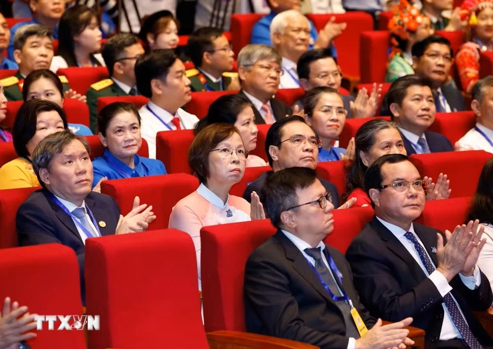 Các đại biểu tham dự Phiên trọng thể Đại hội Đoàn toàn quốc lần thứ XIII. (Ảnh: Thống Nhất/TTXVN)