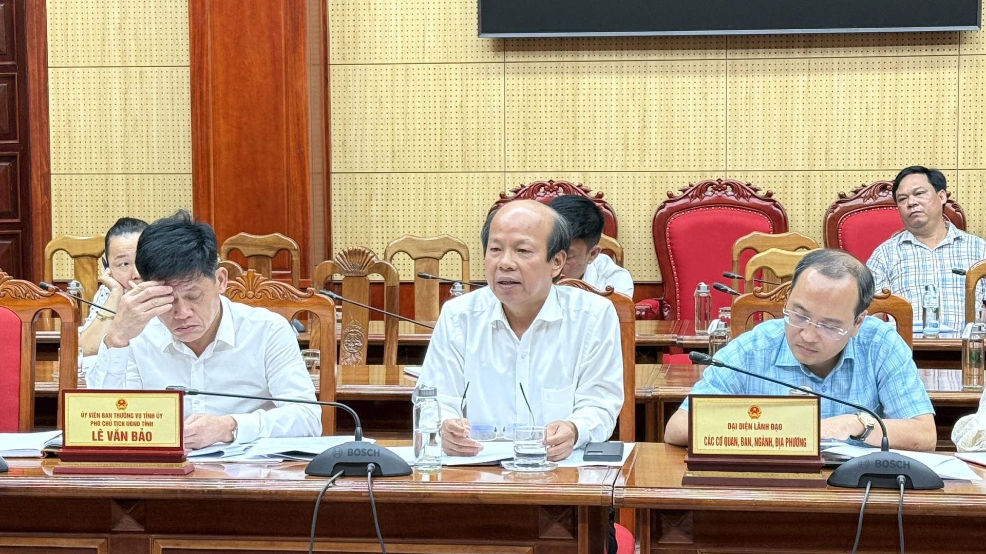 Đồng chí Võ Nguyên Thủy, Giám đốc Báo và Phát thanh, Truyền hình Quảng Trị phát biểu tại buổi làm việc - Ảnh: NL