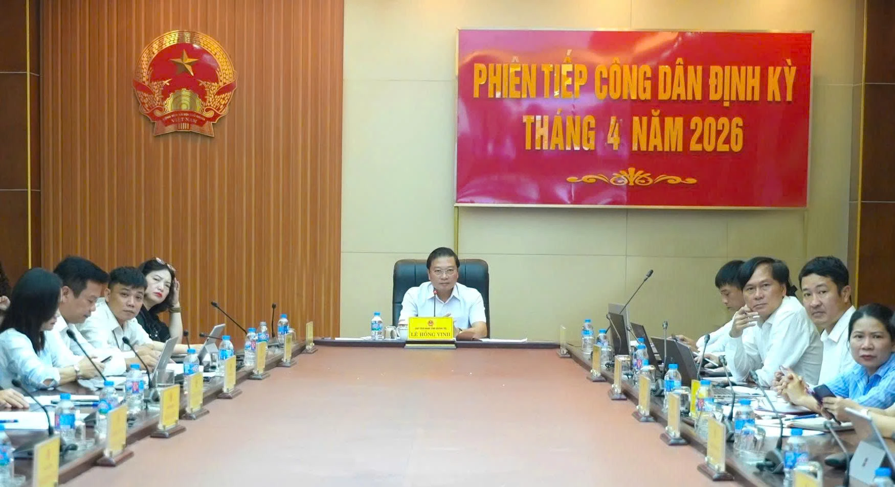 Đồng chí Lê Hồng Vinh, Phó Bí thư Tỉnh ủy, Chủ tịch UBND tỉnh chủ trì một phiên tiếp công dân định kỳ - Ảnh: B.T
