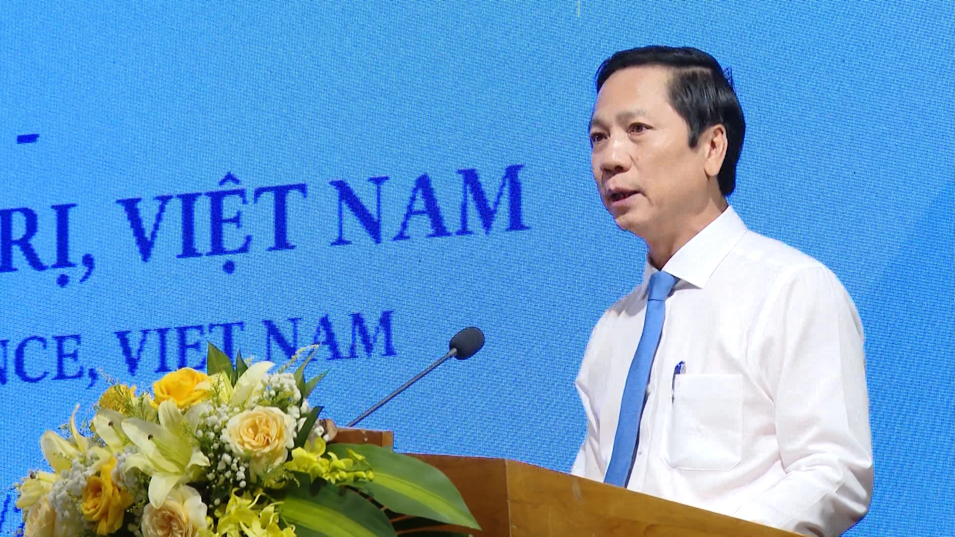 Ủy viên Ban thường vụ Tỉnh ủy, Phó Chủ tịch Thường trực UBND tỉnh Hoàng Nam phát biểu tại chương trình - Ảnh: H.T