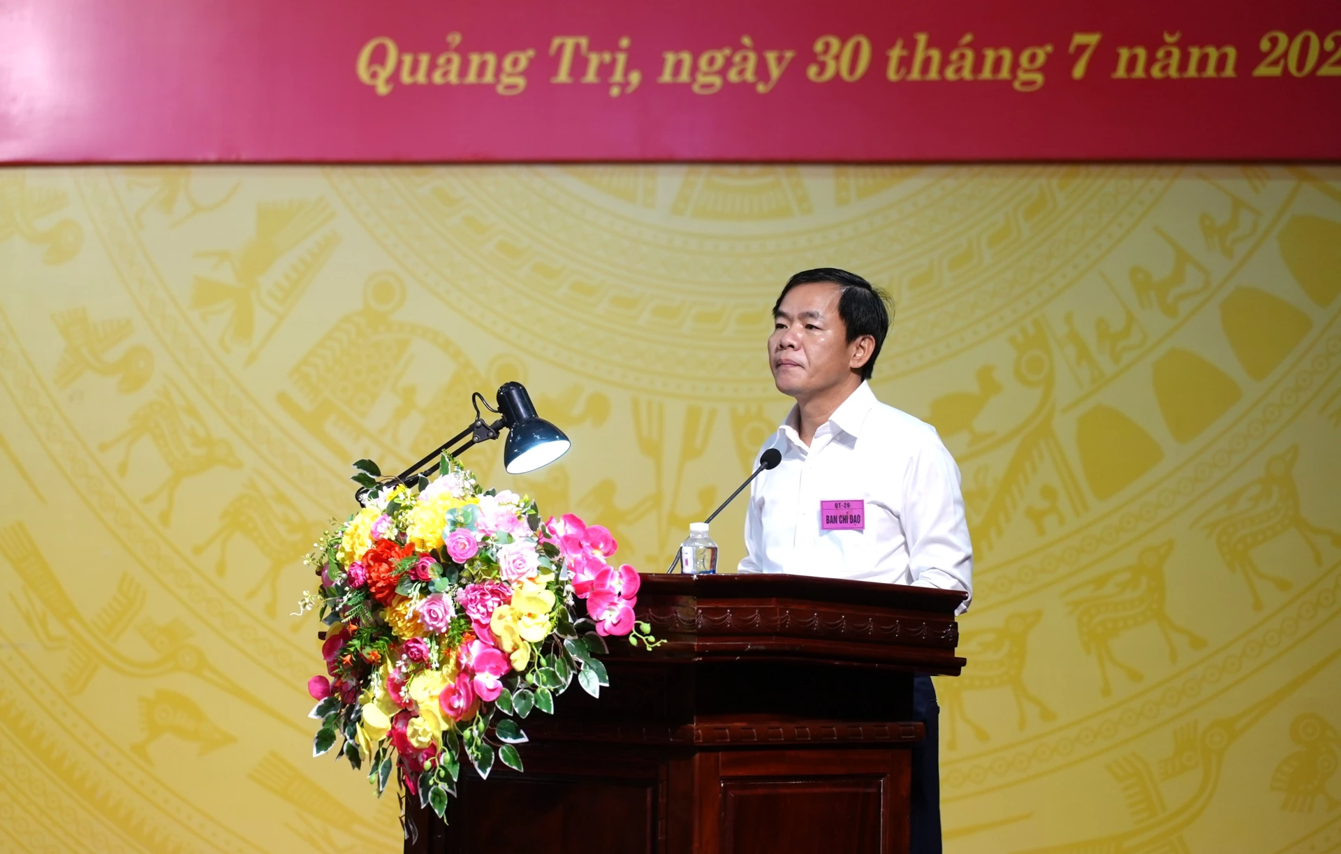 Đồng chí Nguyễn Văn Phương, Bí thư Tỉnh ủy, Trưởng Ban chỉ đạo diễn tập tỉnh yêu cầu các lực lượng nêu cao tinh thần, trách nhiệm, nắm vững nội dung để cuộc diễn tập đạt được mục đích, yêu cầu đề ra - Ảnh: T.Đ