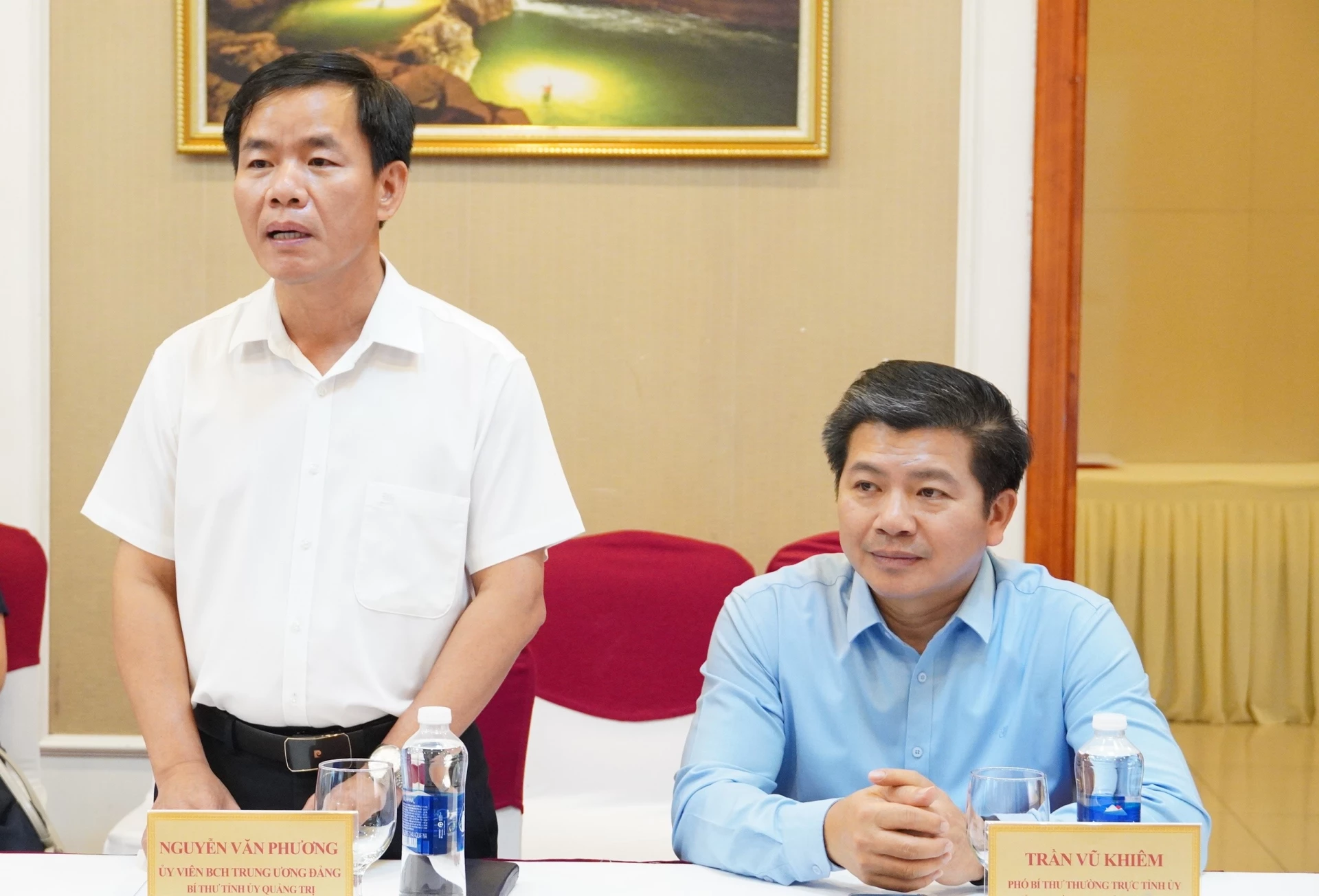 Đồng chí Nguyễn Văn Phương, Bí thư Tỉnh ủy phát biểu tại buổi lễ - Ảnh: Q.V