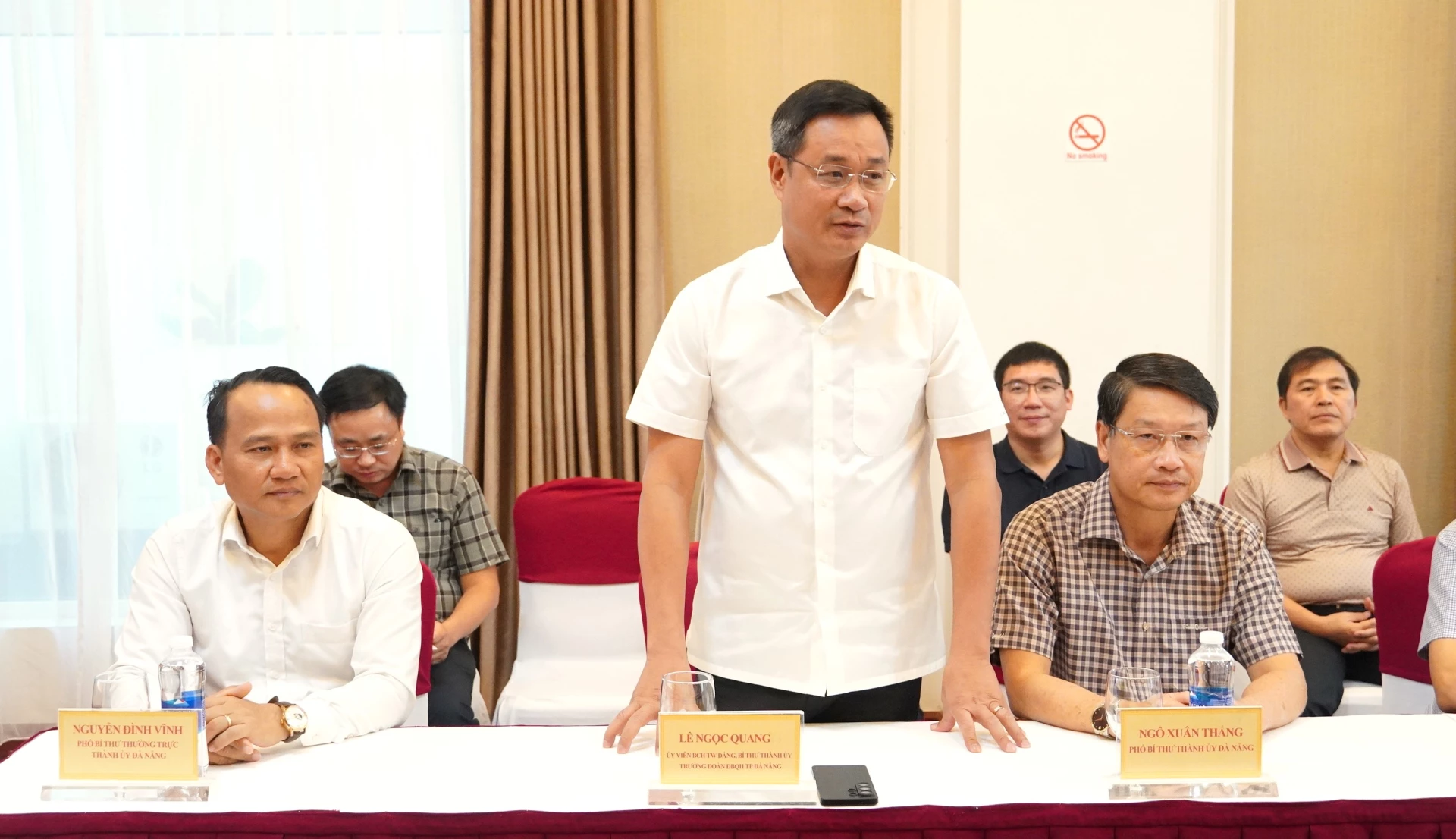 Đồng chí Lê Ngọc Quang, Bí thư Thành ủy Đà Nẵng phát biểu tại buổi lễ - Ảnh: Q.V