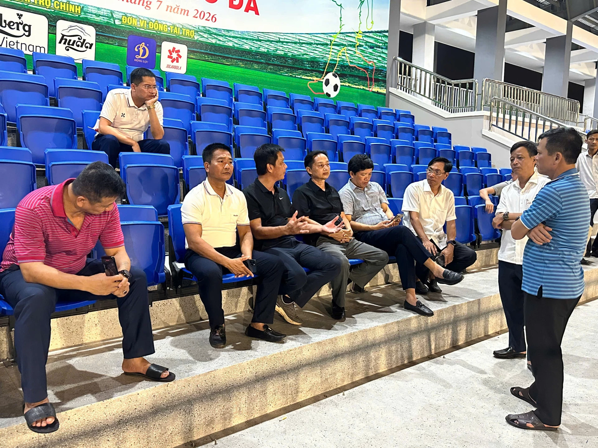 Đoàn khảo sát rà soát, thống nhất các phương án tổ chức nhằm bảo đảm Lễ khai mạc và bế mạc Đại hội diễn ra an toàn, trang trọng - Ảnh: Thùy Trang
