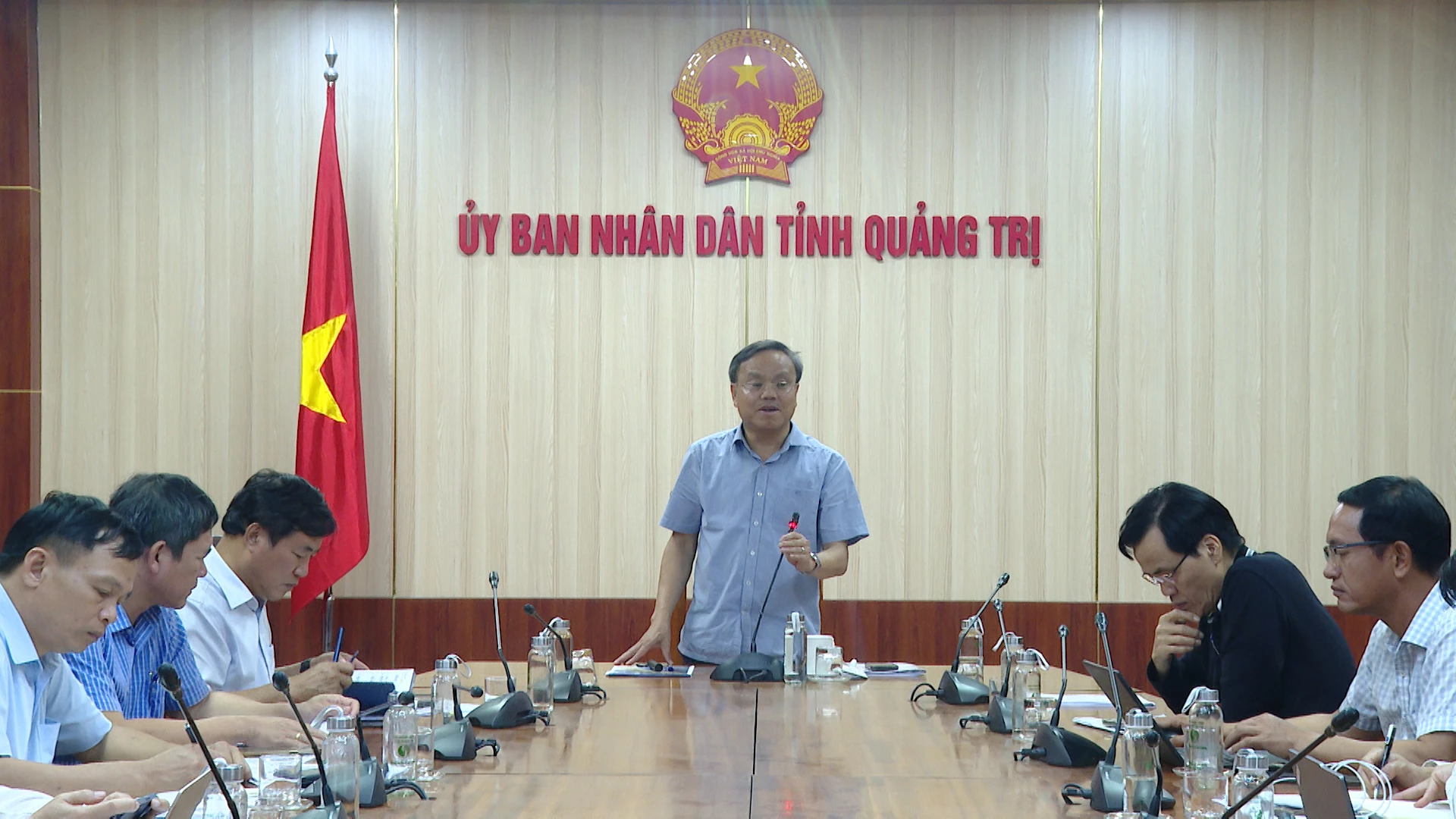 Đồng chí Lê Đức Tiến, Phó Chủ tịch UBND tỉnh phát biểu kết luận cuộc họp - Ảnh: Đ.A