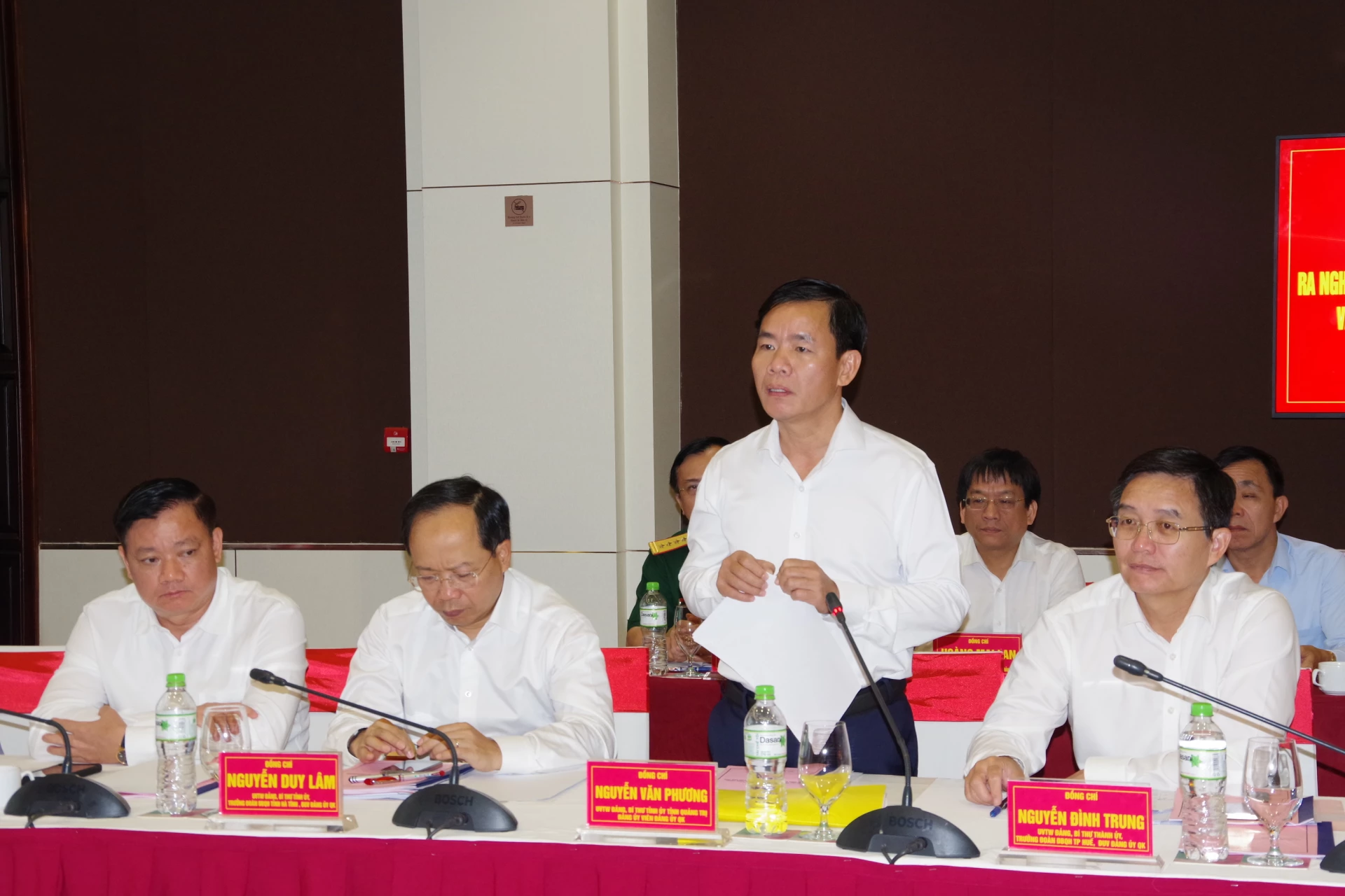 Đồng chí Nguyễn Văn Phương, Bí thư Tỉnh ủy Quảng Trị phát biểu tại hội nghị - Ảnh: T.D