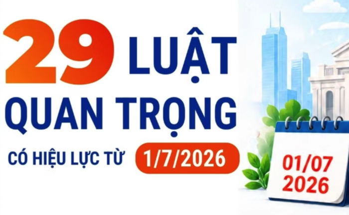29 luật quan trọng có hiệu lực từ ngày 1/7/2026