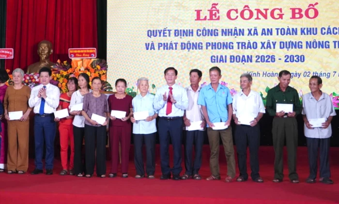 Công bố quyết định công nhận Vĩnh Hoàng là xã An toàn khu cách mạng