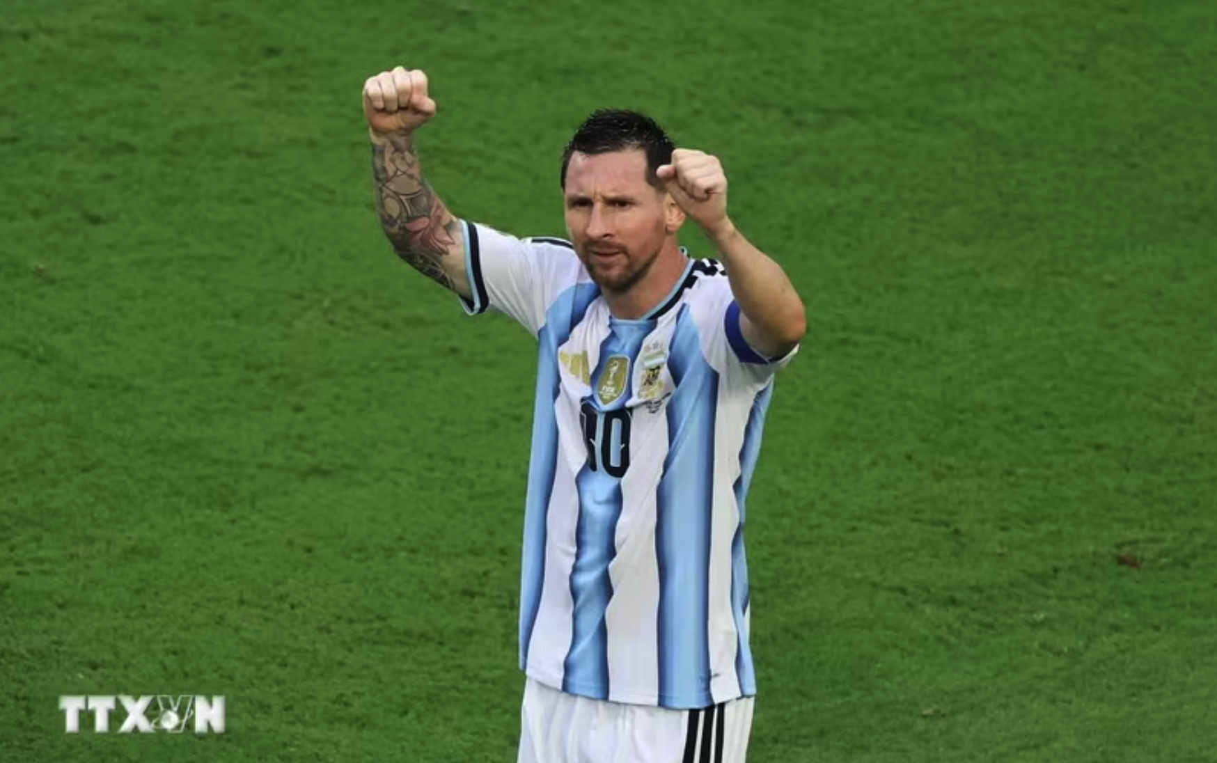 Messi ghi bàn 8 trận liên tiếp tại World Cup. (Ảnh: AFP/TTXVN)
