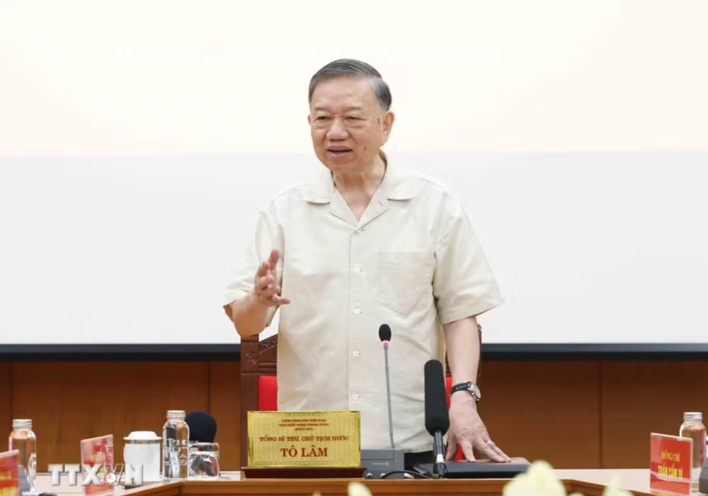 Tổng Bí thư, Chủ tịch nước Tô Lâm phát biểu tại phiên họp thứ hai Ban Chỉ đạo Trung ương về phát triển văn hóa Việt Nam. (Ảnh: Thống Nhất/TTXVN)