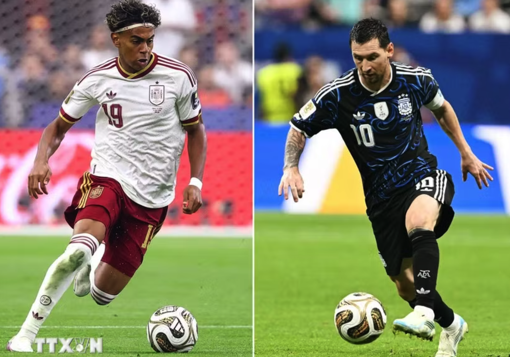 Yamal đối đầu Messi ở chung kết World Cup 2026. (Ảnh: AFP/TTXVN)