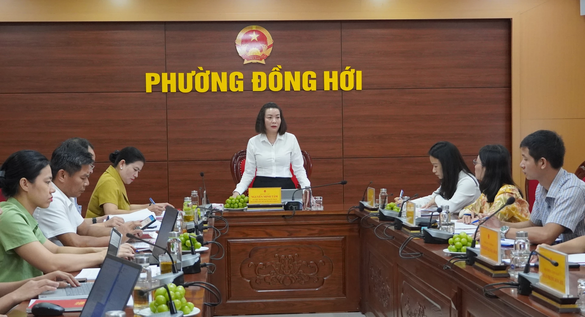 Đồng chí Nguyễn Minh Tâm, Tỉnh ủy viên, Phó Trưởng đoàn chuyên trách Đoàn ĐBQH tỉnh, Phó Trưởng Đoàn giám sát kết luận tại buổi làm việc - Ảnh: H.Tr.