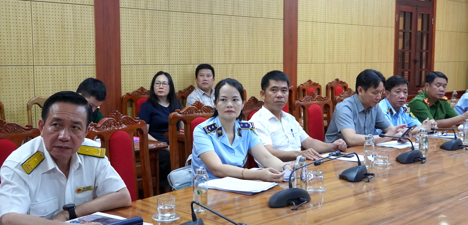 Các đại biểu tham dự hội nghị tại điểm cầu tỉnh Quảng Trị - Ảnh: H.Tr.