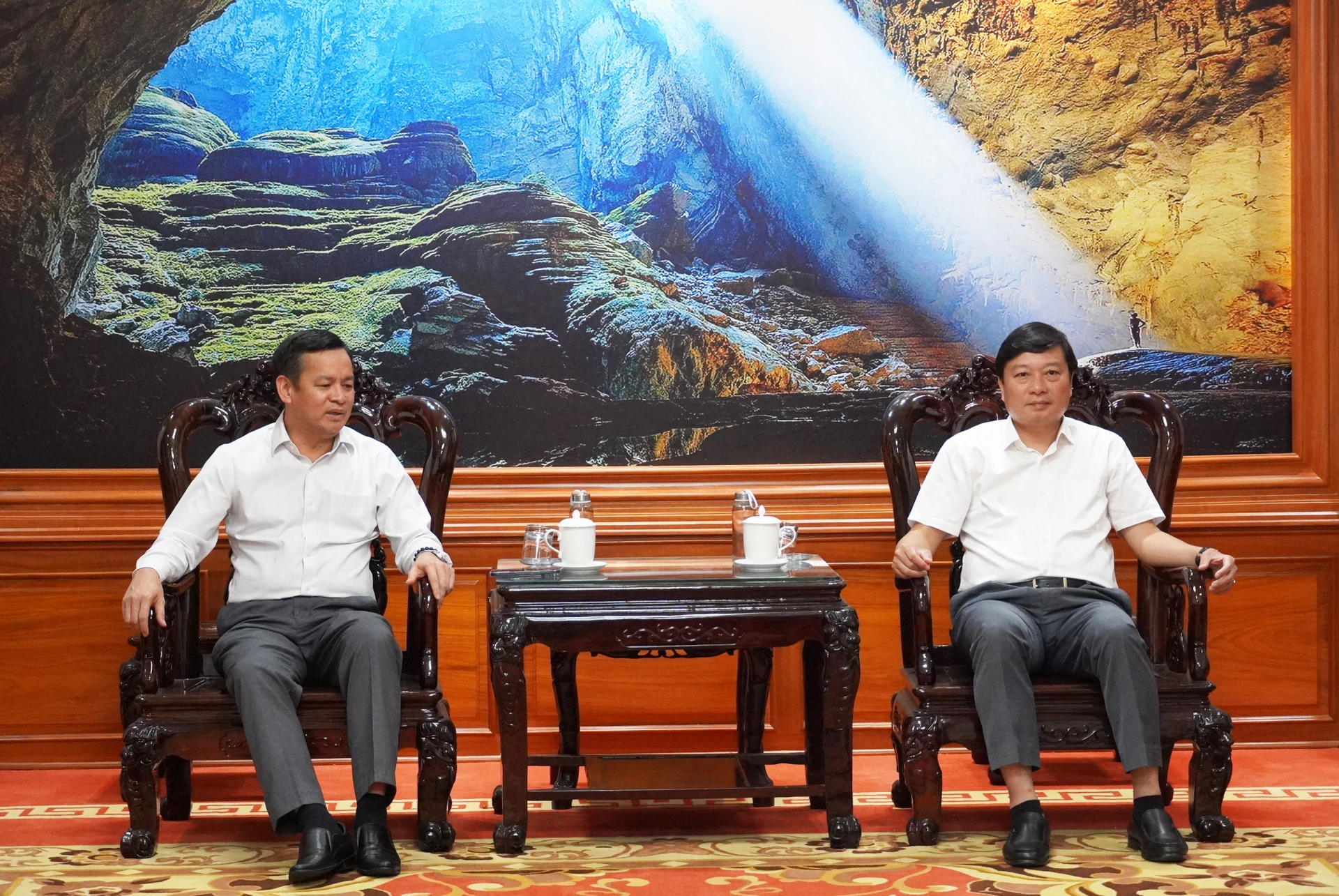 Đồng chí Lê Hồng Vinh, Phó Bí thư Tỉnh ủy, Chủ tịch UBND tỉnh đã có buổi làm việc với đại diện lãnh đạo tập đoàn VSIP - Ảnh: X.P
