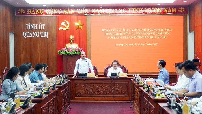 Ban Chỉ đạo 35 Học viện Chính trị Quốc gia Hồ Chí Minh làm việc với Ban Chỉ đạo 35 Tỉnh ủy Quảng Trị