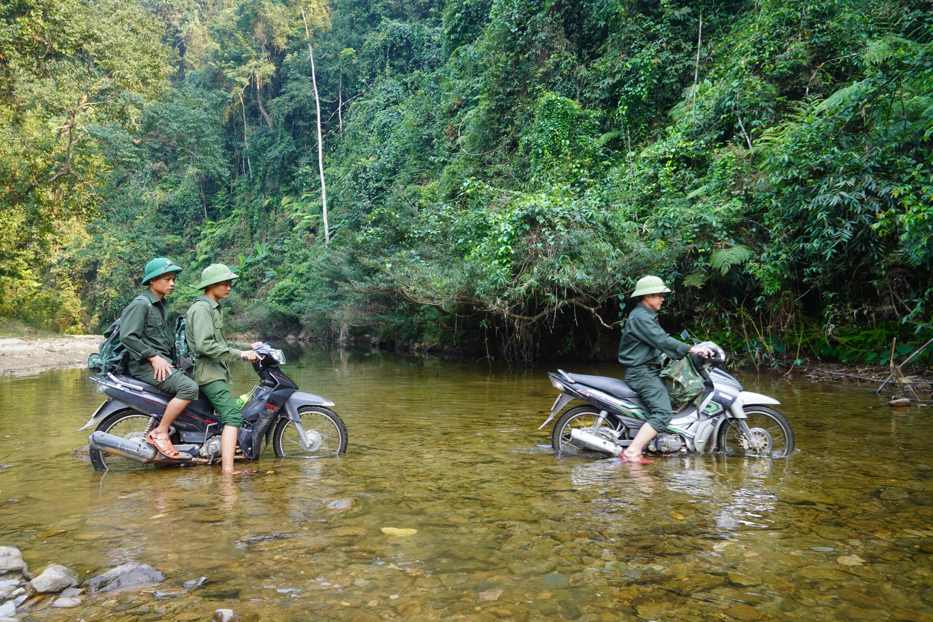 Dù công việc khó khăn, vất vả nhưng những nhân viên thuộc hộ gia đình nhận khoán bảo vệ rừng vẫn yêu nghề, nhiệt huyết với công việc
