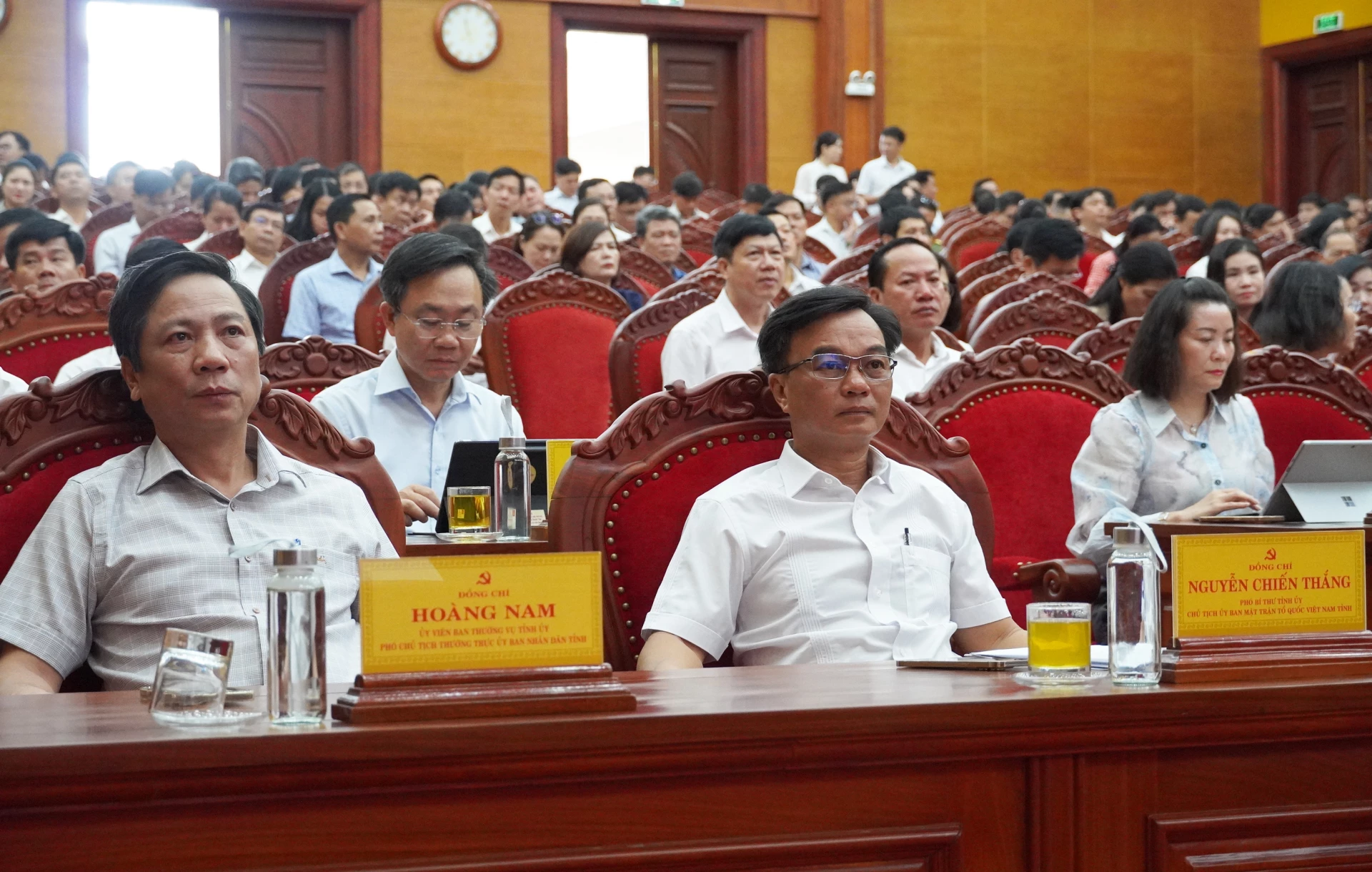 Các đại biểu tham dự tại điểm cầu tỉnh Quảng Trị - Ảnh: X.P
