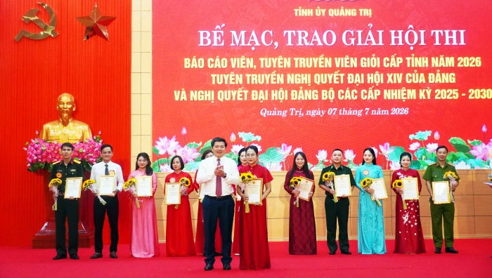 Trao giải hội thi báo cáo viên, tuyên truyền viên giỏi cấp tỉnh năm 2026