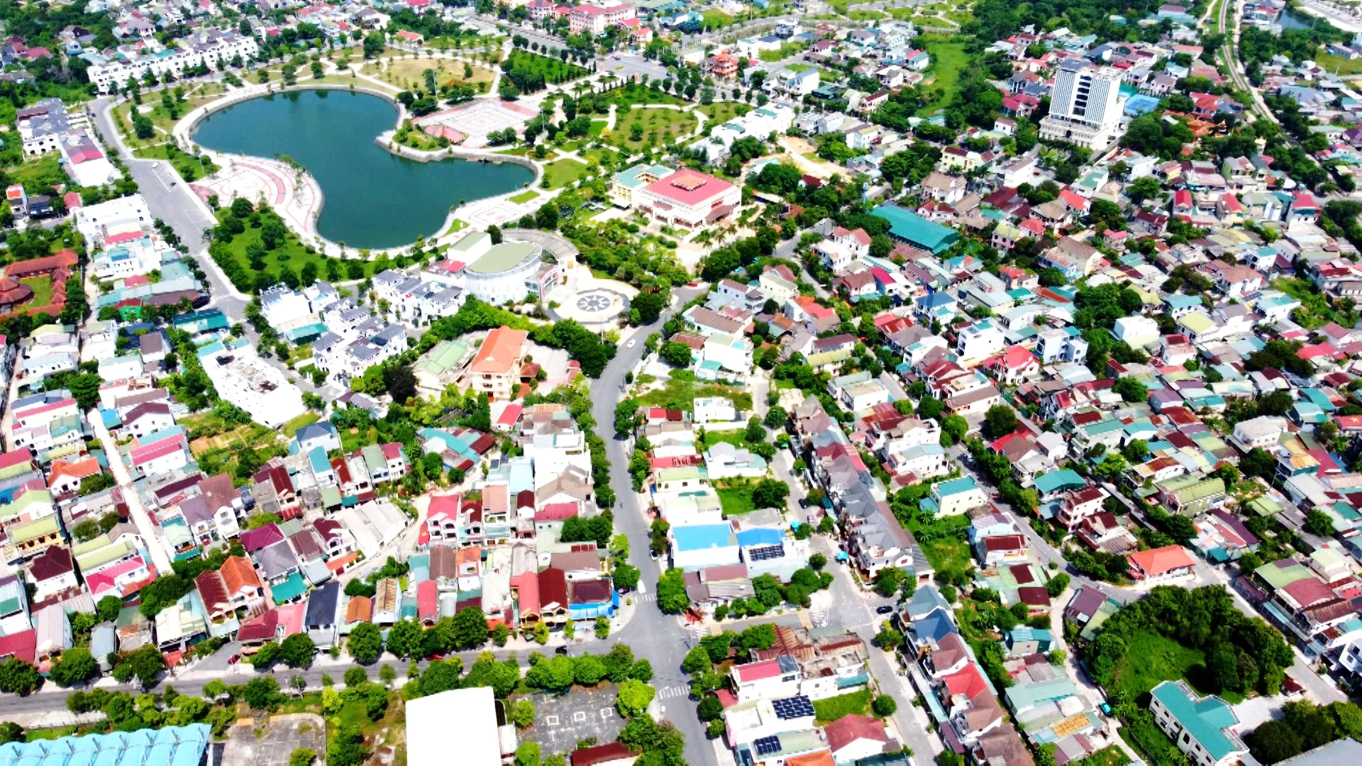 Một góc phường Đông Hà nhìn từ trên cao-Ảnh: Đ.V