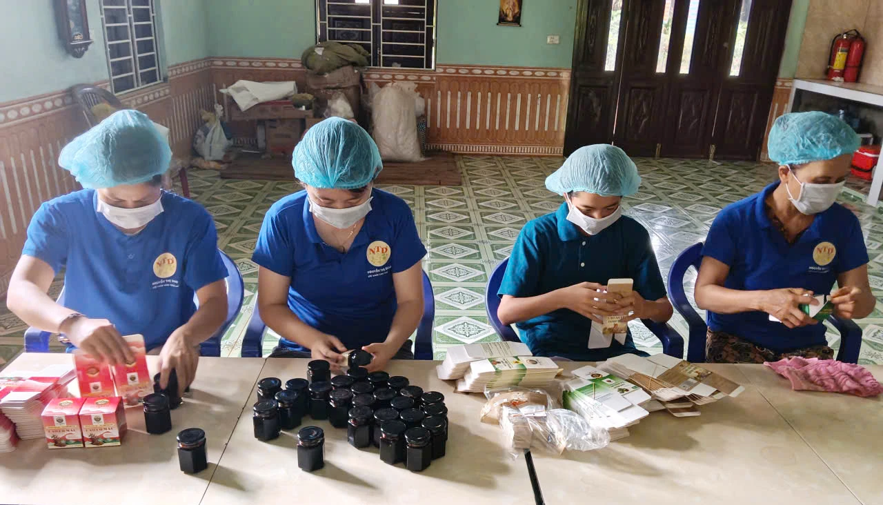 Hợp tác xã Làng nghề dược liệu Định Sơn luôn chú trọng chất lượng, mẫu mã sản phẩm - Ảnh: L.M