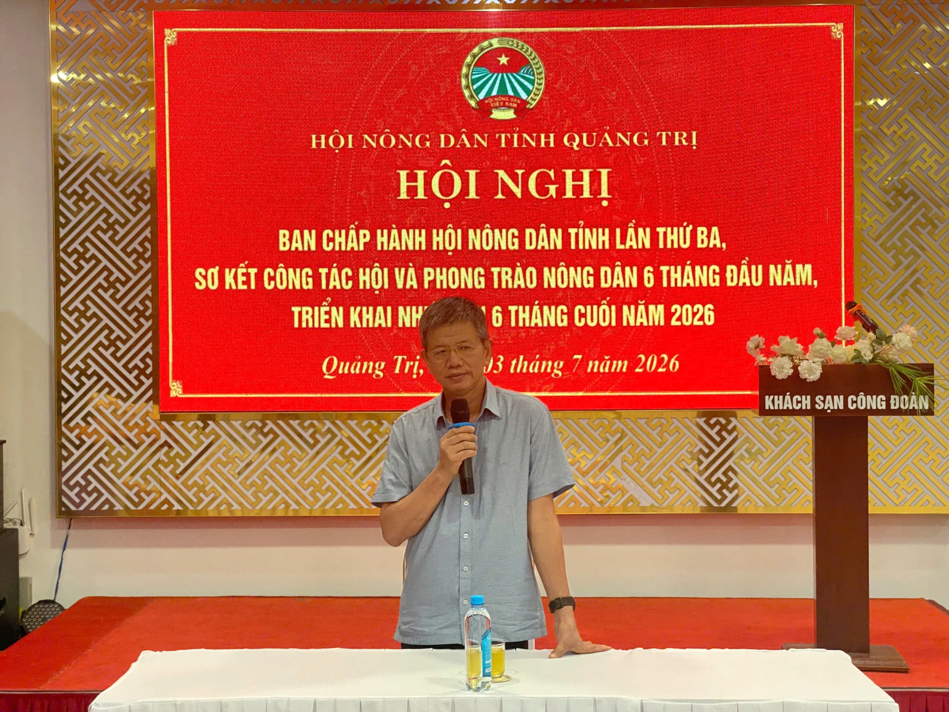 Ông Trần Tiến Sỹ, Chủ tịch Hội nông dân tỉnh Quảng Trị triển khai nhiệm vụ công tác hội 6 tháng cuối năm 2026. Ảnh: Việt Anh