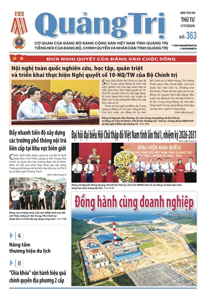 Báo Quảng Trị số 363 - Ngày 1/7/2026