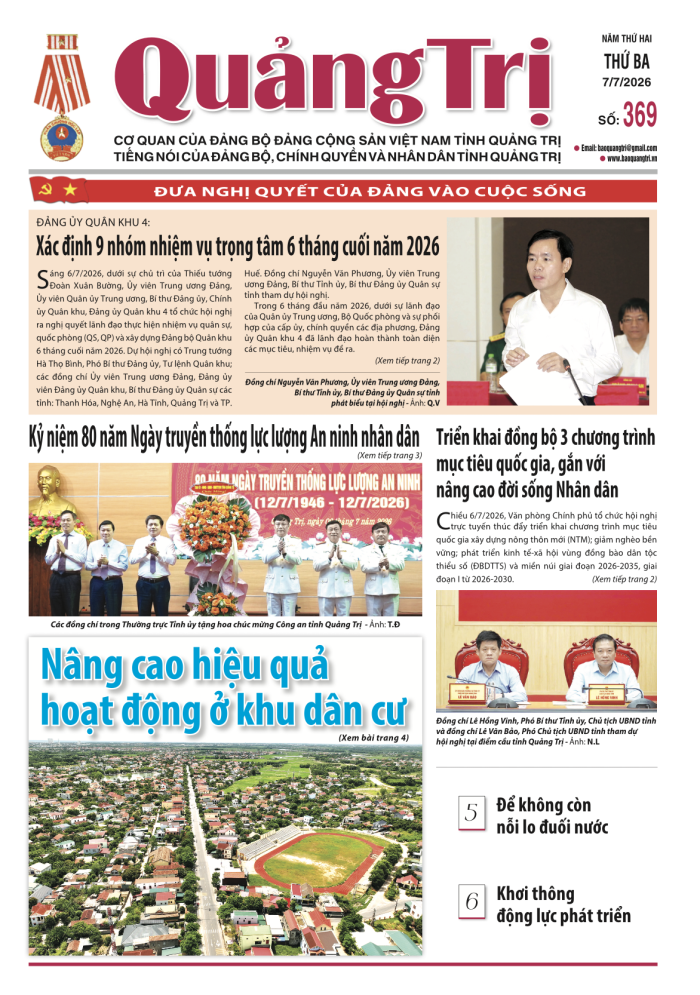 Báo Quảng Trị số 369 - Ngày 7/7/2026