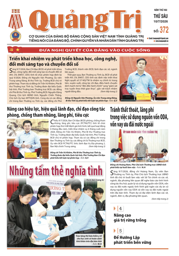 Báo Quảng Trị số 372 - Ngày 10/7/2026