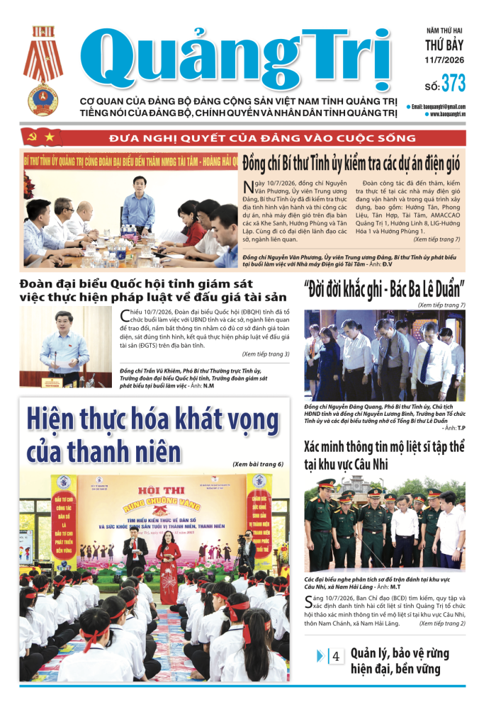 Báo Quảng Trị số 373 - Ngày 11/7/2026