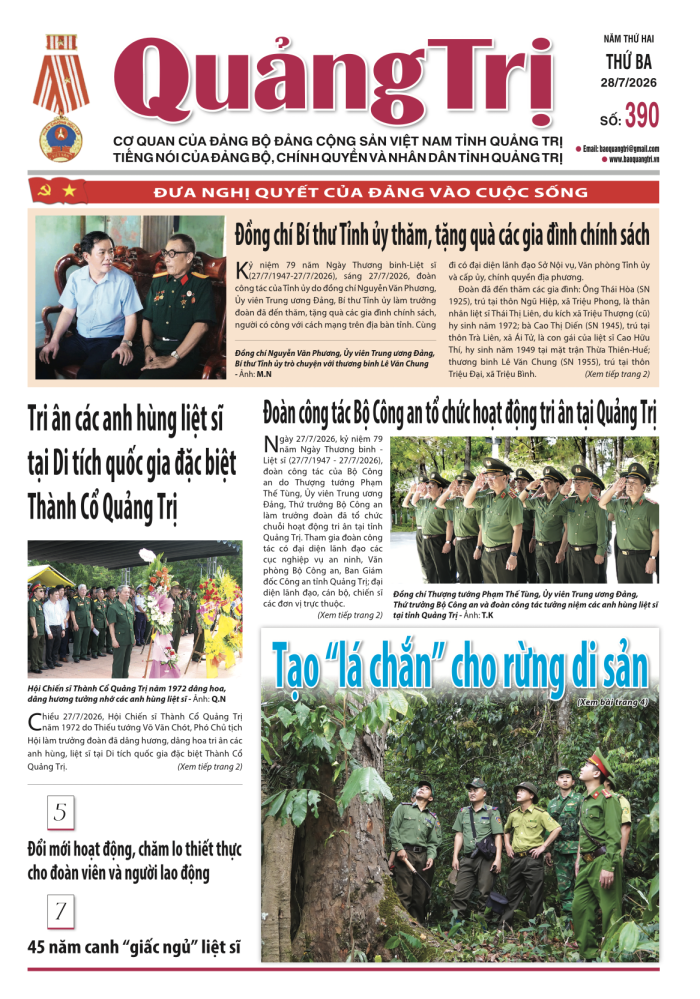Báo Quảng Trị số 390 - Ngày 28/7/2026
