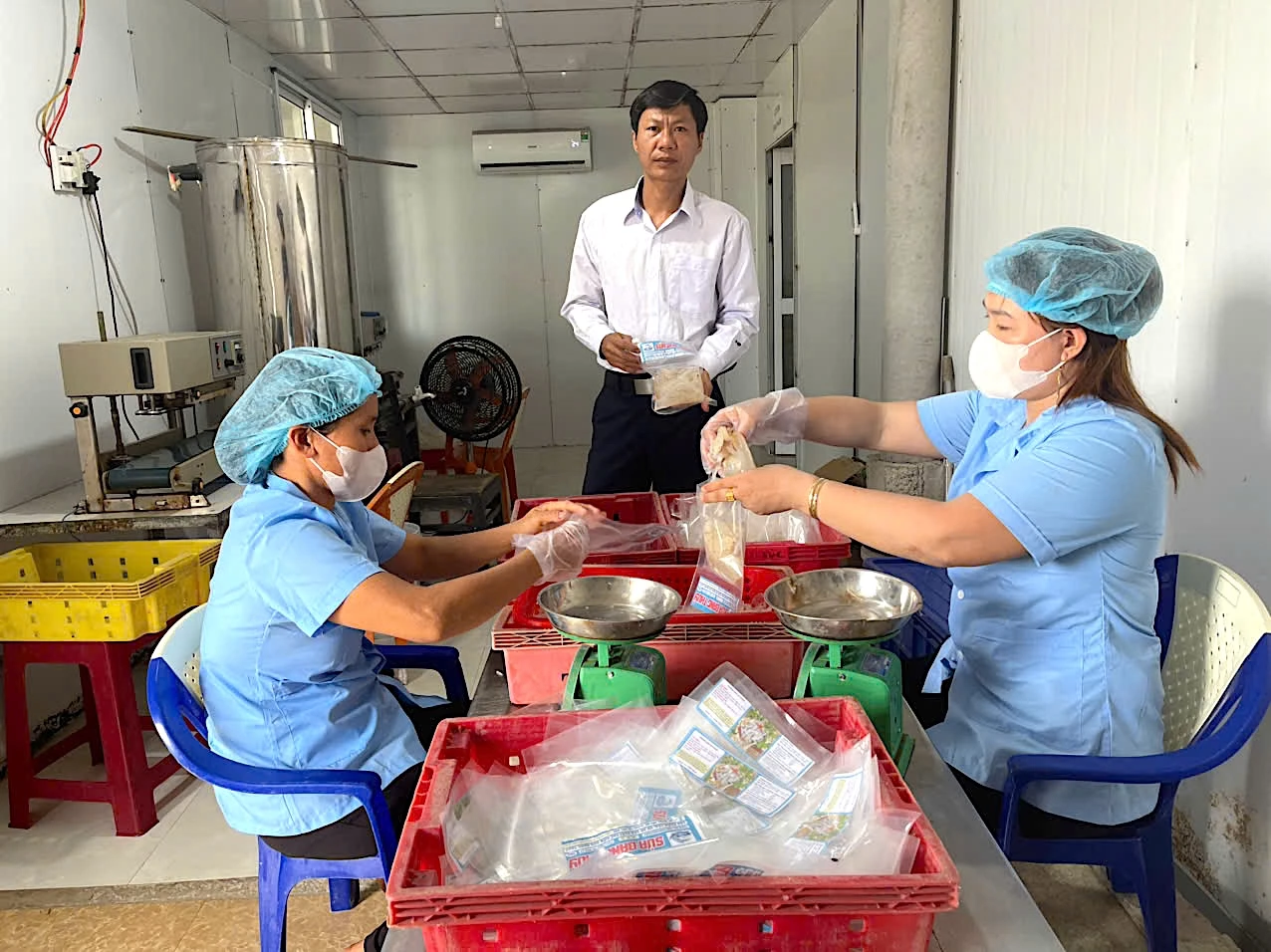 Sản phẩm sứa Bang Thủy được đầu tư chế biến và đóng gói trước khi đưa ra thị trường - Ảnh: Quang Ngọc.