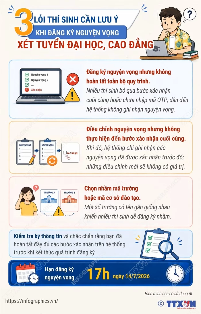 3 lỗi thí sinh cần lưu ý khi đăng ký nguyện vọng xét tuyển đại học