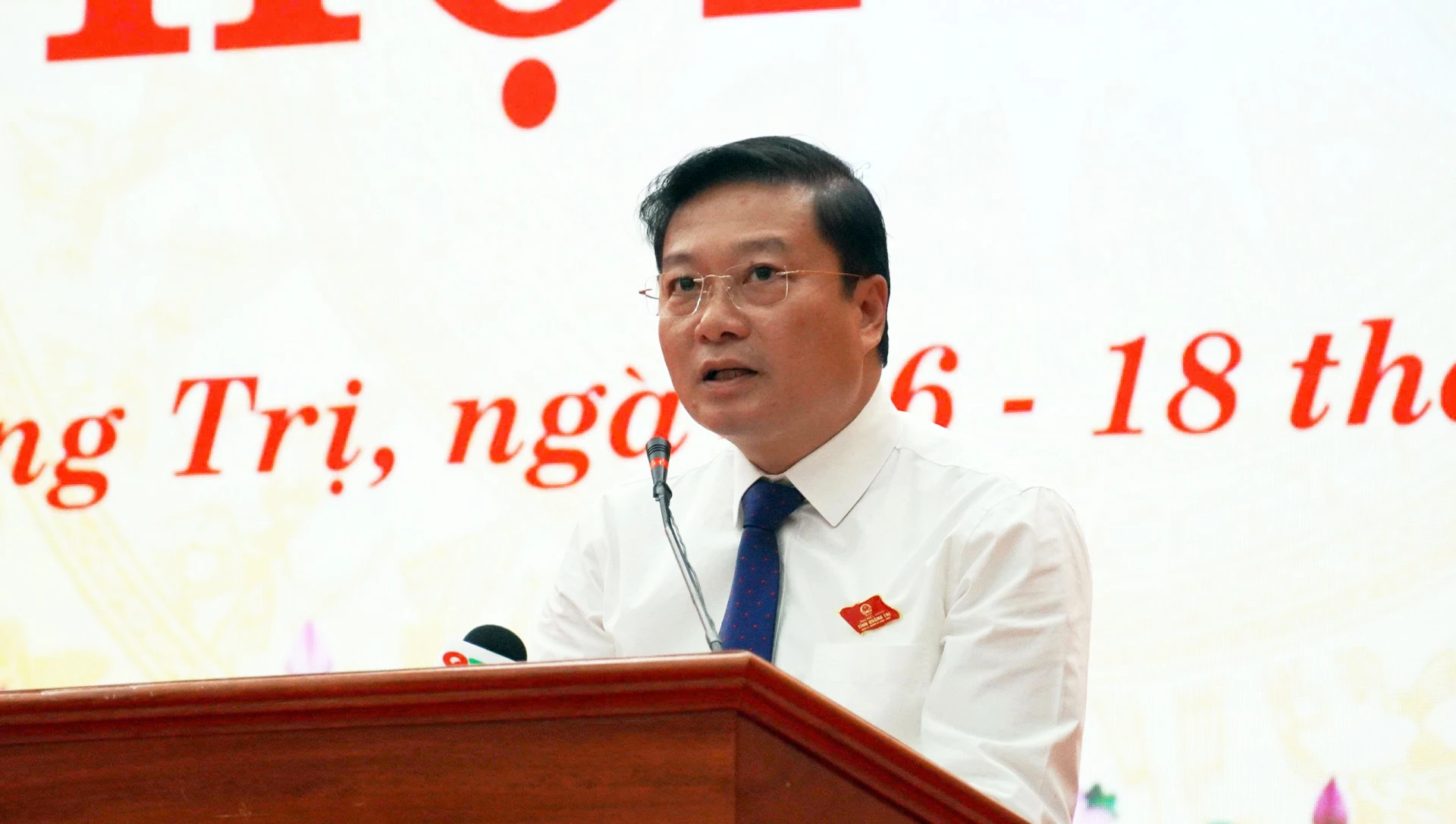 Đồng chí Lê Hồng Vinh, Phó Bí thư Tỉnh ủy, Chủ tịch UBND tỉnh phát biểu tại kỳ họp - Ảnh: X.P
