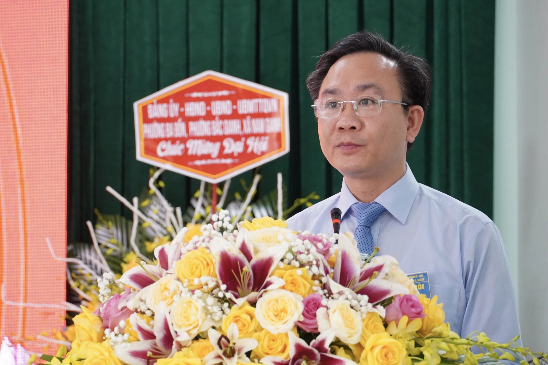 Phó Chủ tịch UBND tỉnh Hoàng Xuân Tân phát biểu chỉ đạo tại đại hội - Ảnh: H.N