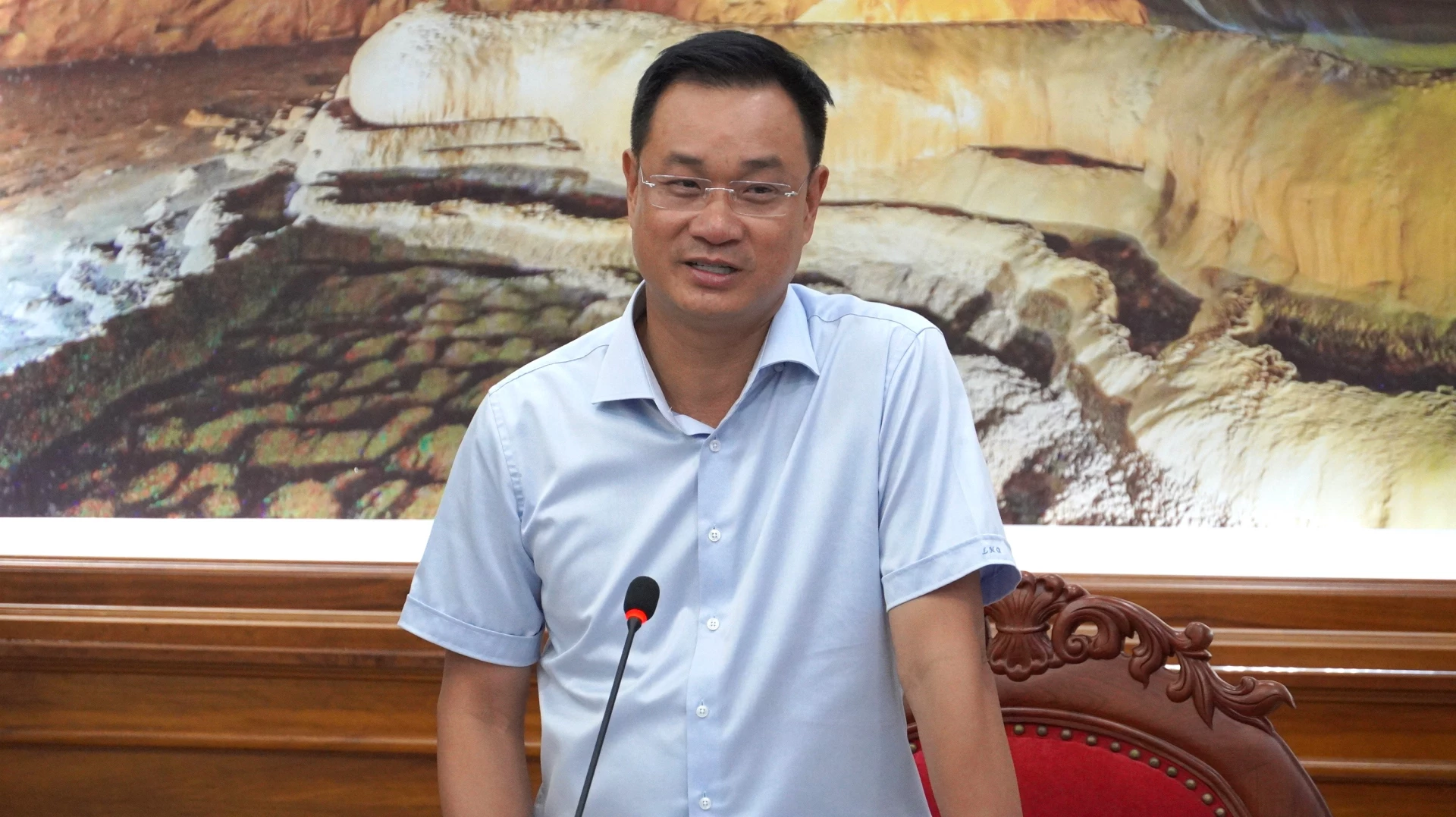 Bí thư Tỉnh ủy Lê Ngọc Quang lưu ý một số nội dung trong công tác chuẩn bị đại hội - Ảnh: QV