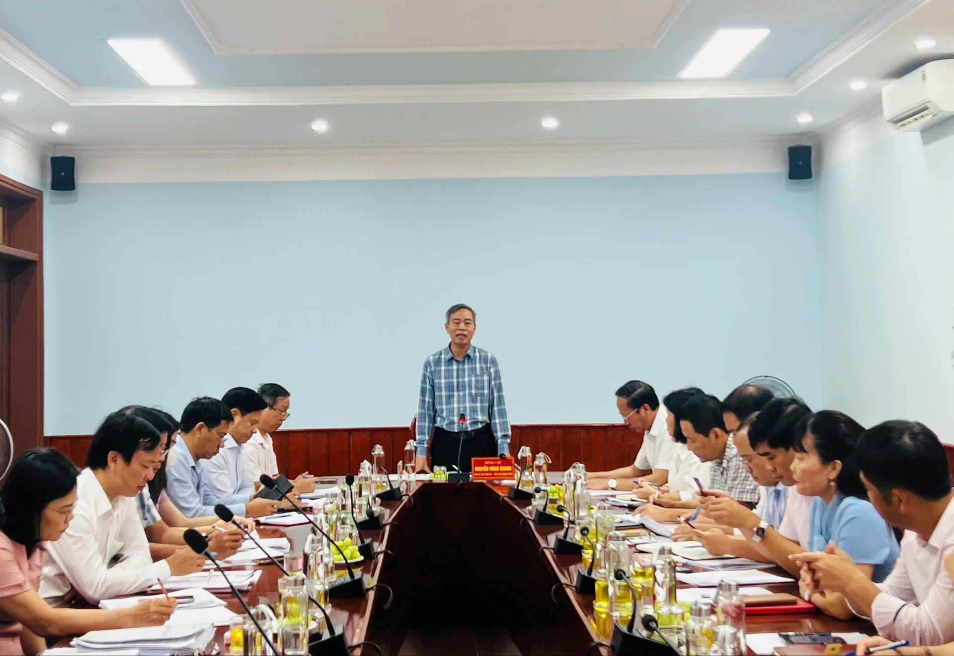 Phó Bí thư Tỉnh ủy, Chủ tịch HĐND tỉnh Nguyễn Đăng Quang phát biểu tại buổi làm việc - Ảnh: Mỹ Nhị
