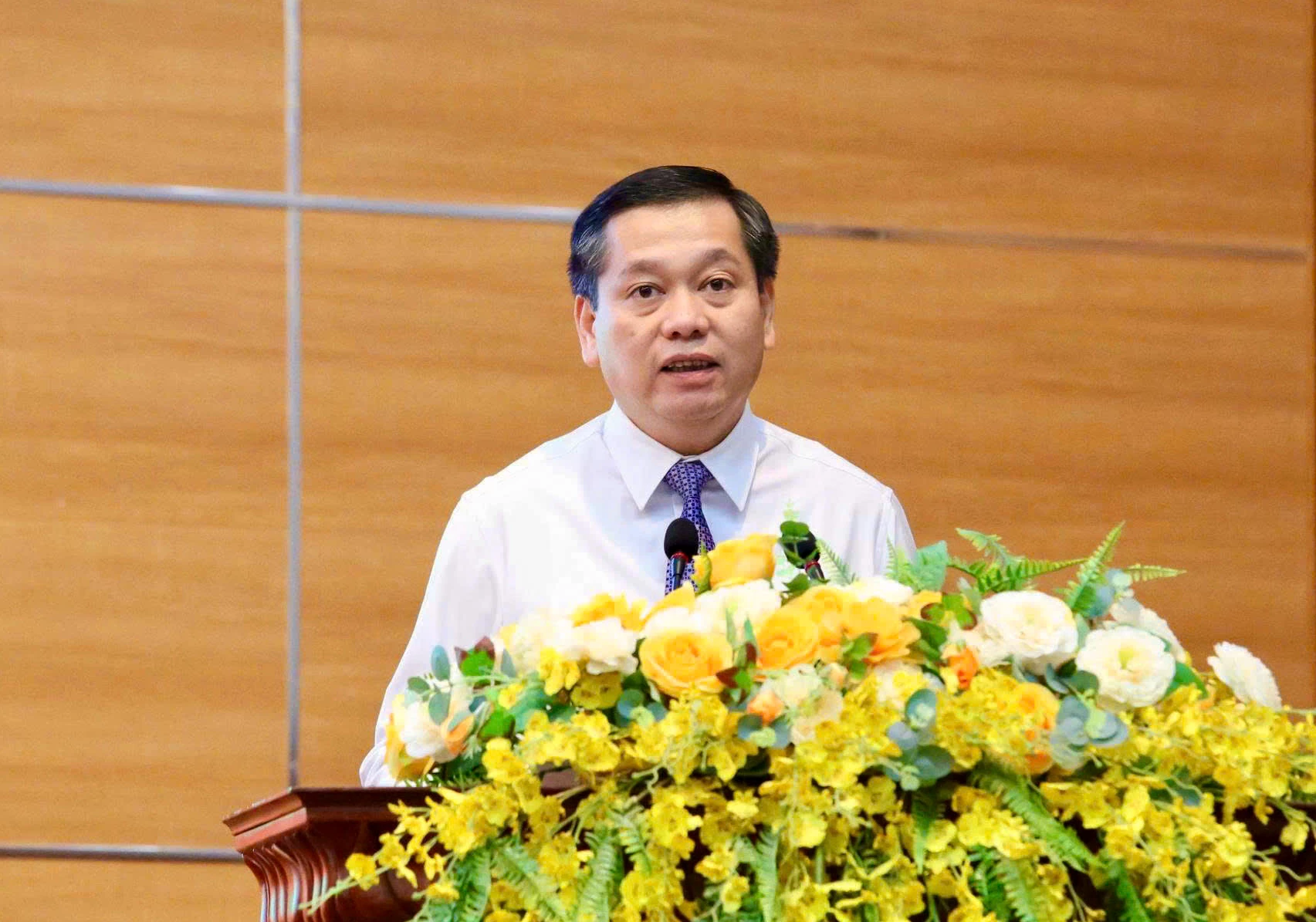 Phó Bí thư Thường trực Tỉnh ủy Nguyễn Long Hải phát biểu tại lễ kỷ niệm - Ảnh: M.Đ