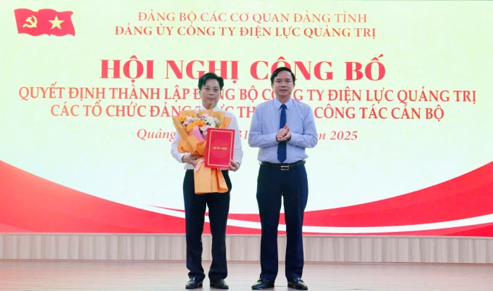 Công bố quyết định thành lập Đảng bộ Công ty Điện lực Quảng Trị 