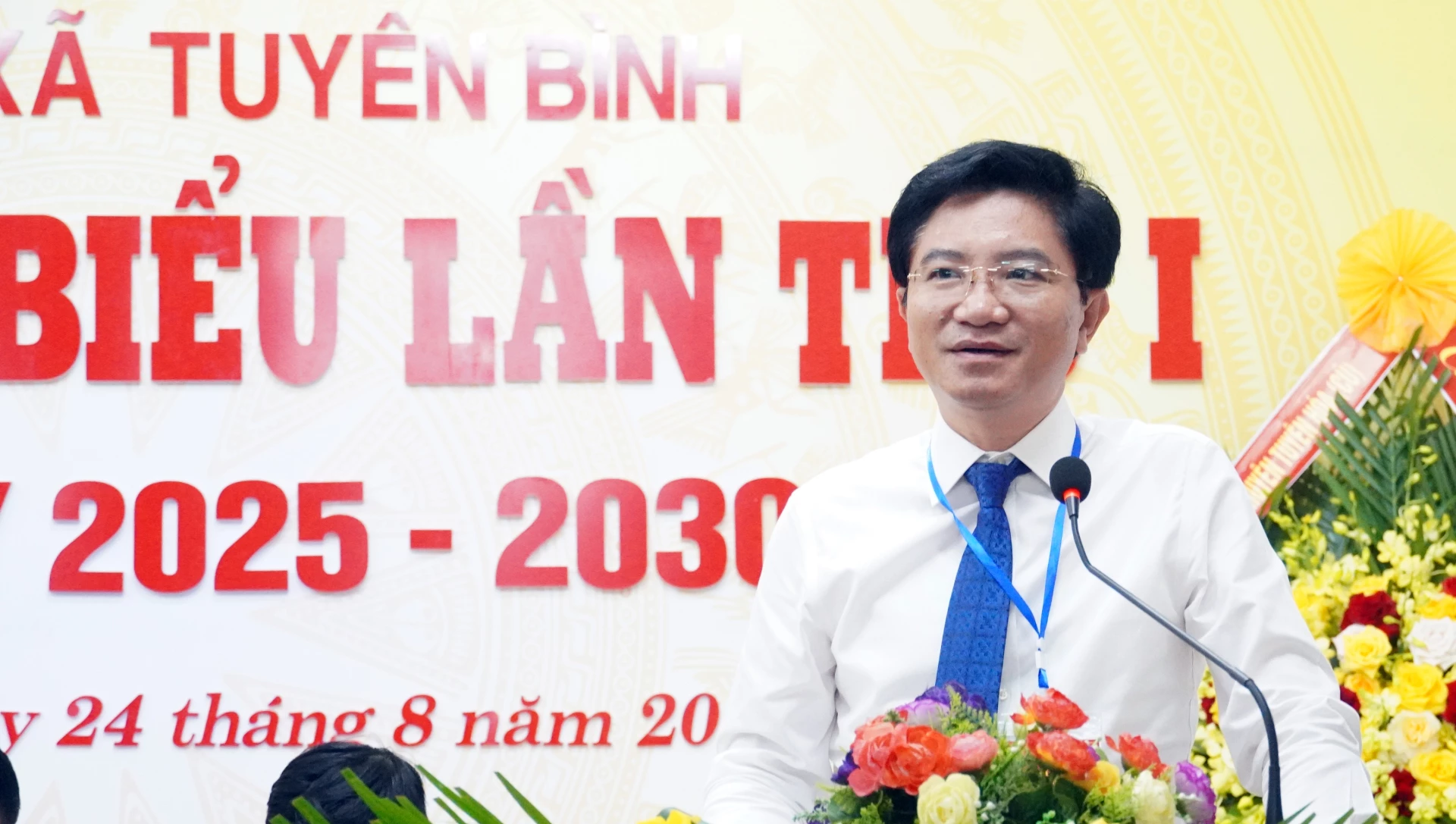 Đồng chí Trưởng ban Tuyên giáo và Dân vận Tỉnh ủy Trương An Ninh phát biểu chỉ đạo tại Đại hội - Ảnh: N.M
