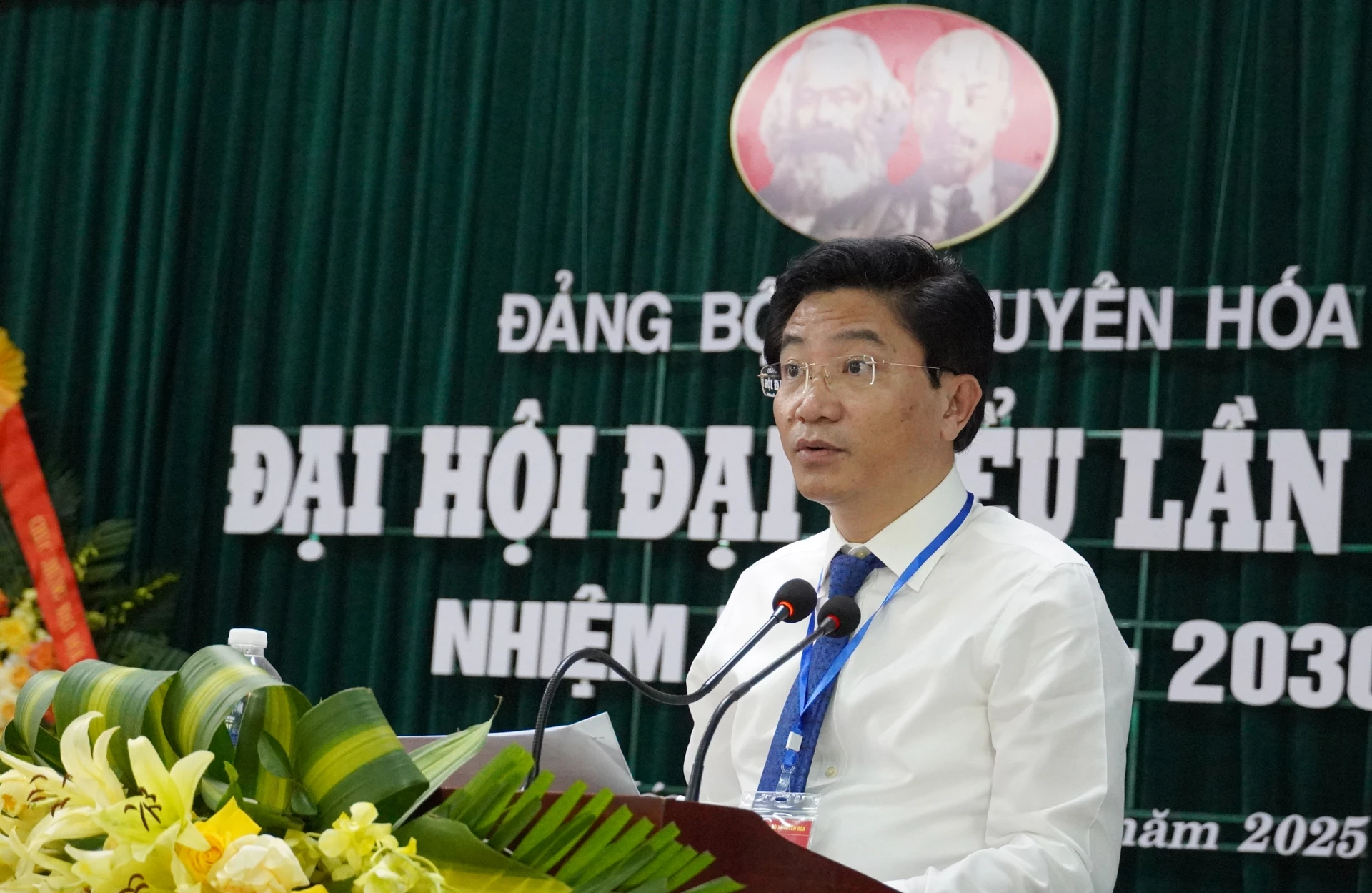 Trưởng Ban Tuyên giáo và Dân vận Tỉnh ủy Trương An Ninh  phát biểu chỉ đạo đại hội.

