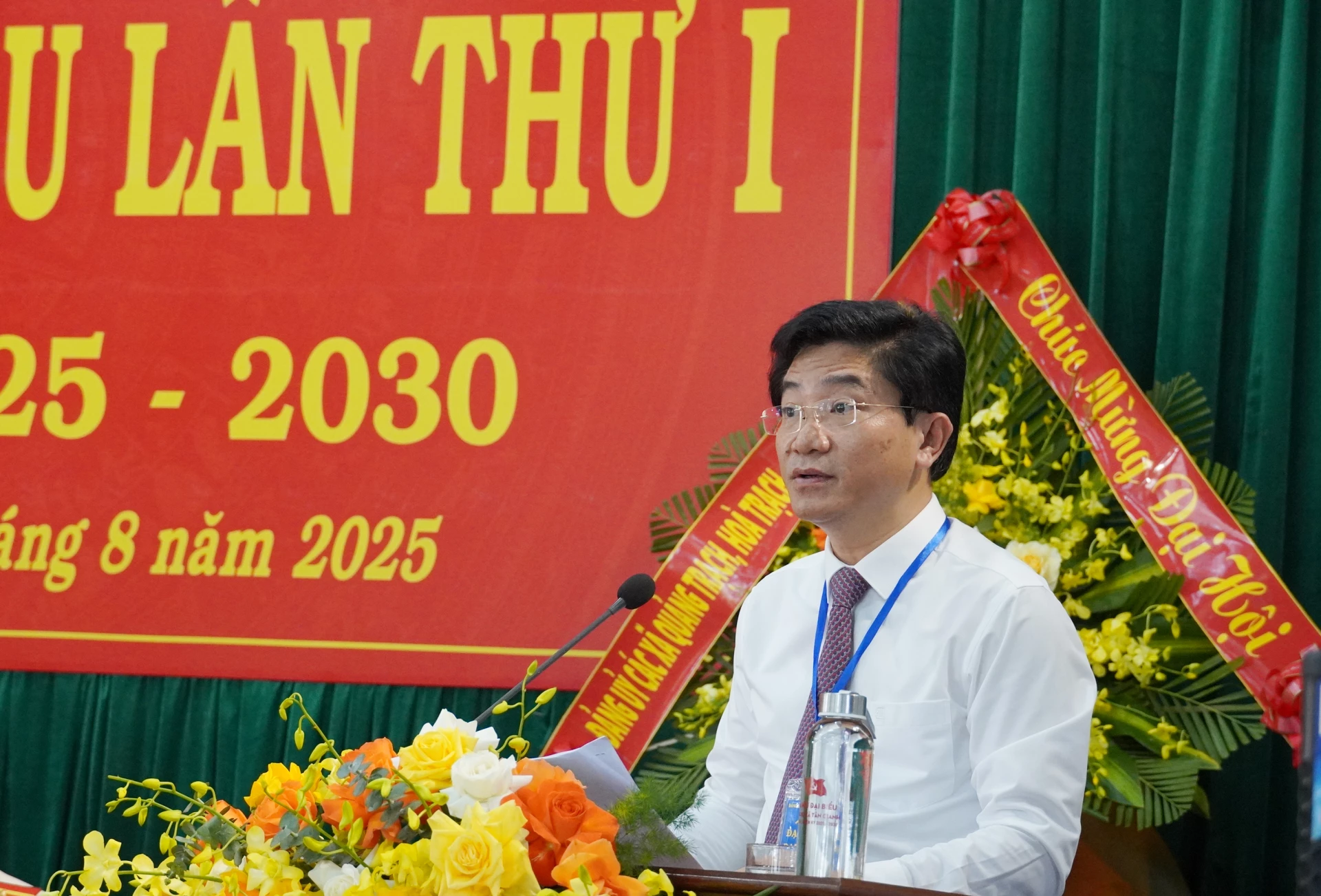 Trưởng Ban Tuyên giáo và Dân vận Tỉnh ủy Trương An Ninh  phát biểu chỉ đạo đại hội.

