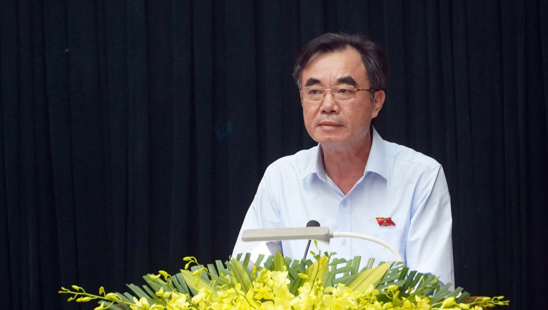 Đồng chí Nguyễn Lương Bình, Ủy viên Ban Thường vụ Tỉnh ủy, Chánh Thanh tra tỉnh phát biểu tại phiên họp