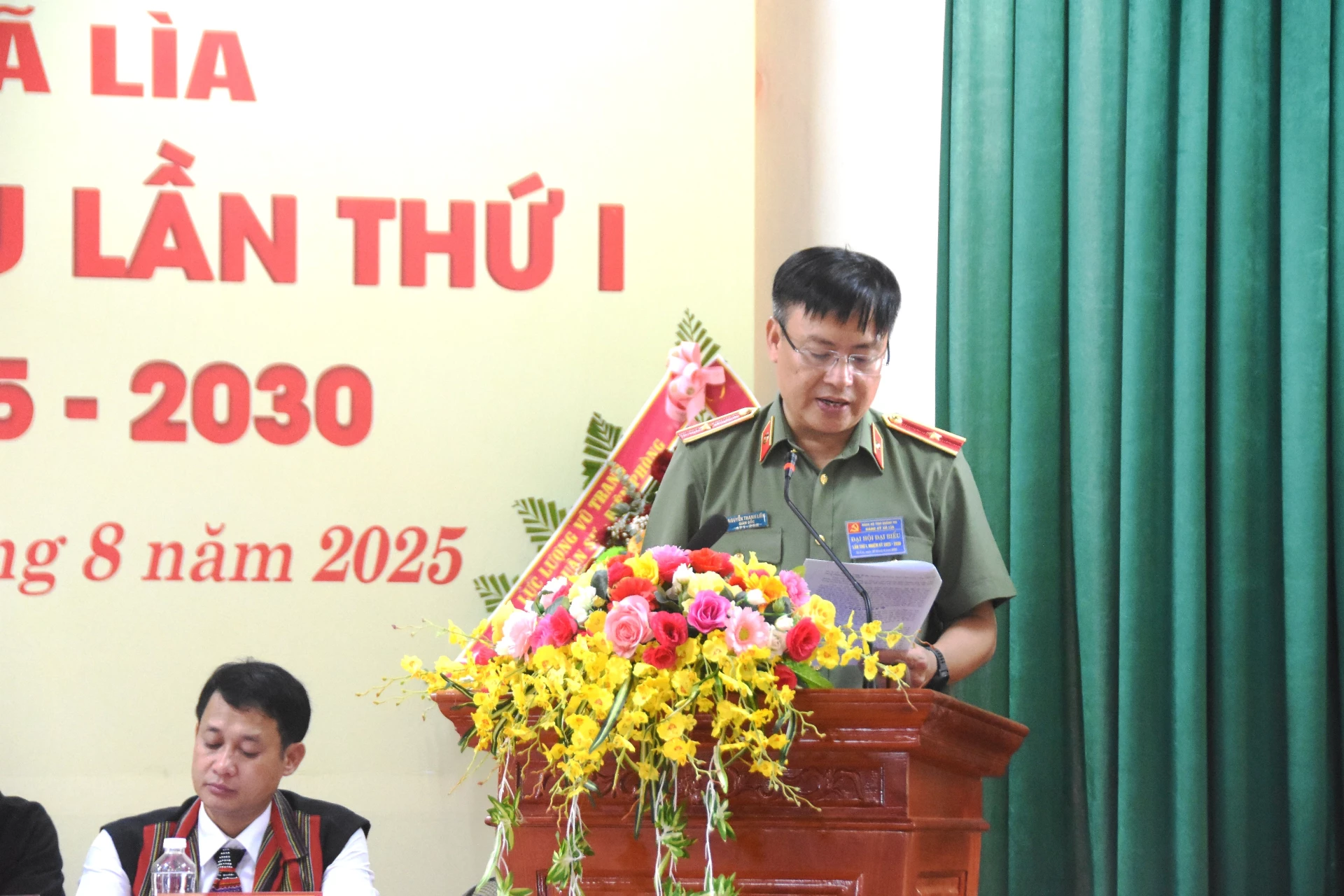 Giám đốc Công an tỉnh, Thiếu tướng Nguyễn Thanh Liêm phát biểu chỉ đạo đại hội - Ảnh: ĐV