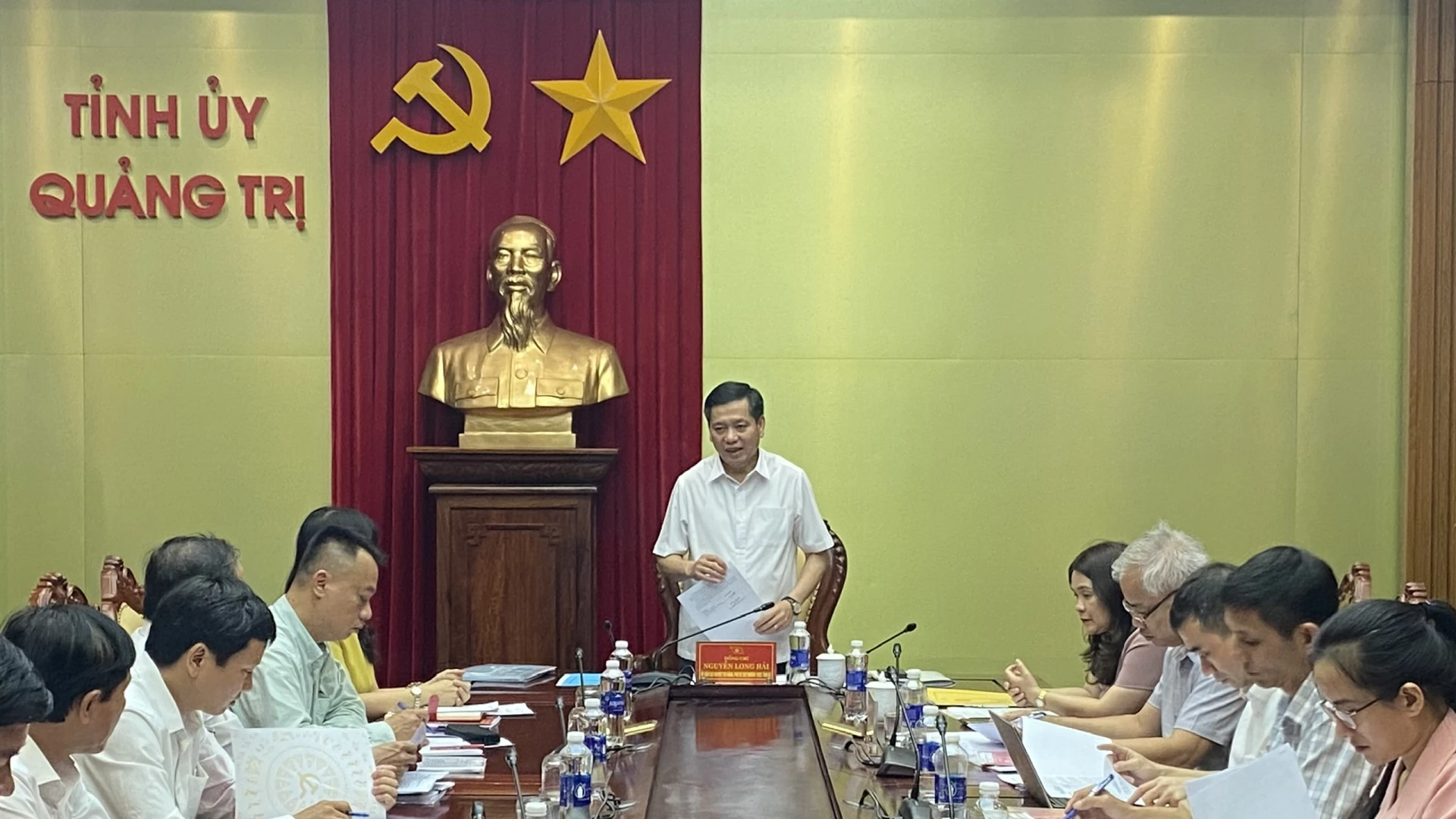 PBT Thường trực Tỉnh ủy Nguyễn Long Hải kết luận duyệt đại hội xã Ái Tử