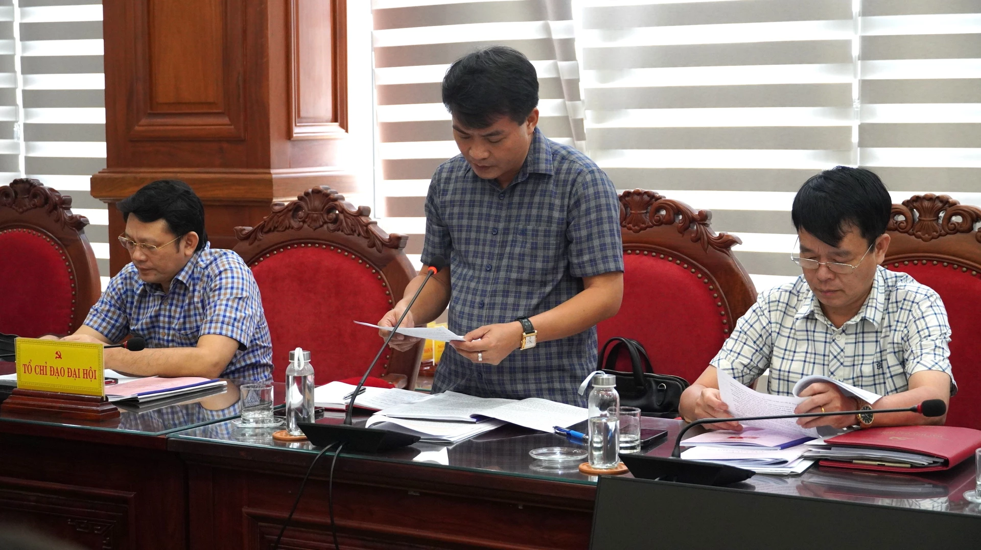 Đại diện tổ chỉ đạo đại hội phát biểu ý kiến - Ảnh: QV