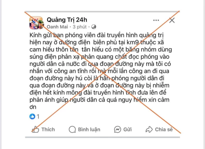 Thông tin nhóm đối tượng dùng súng điện bắn người đi đường ở xã Hiếu Giang là không đúng sự thật
