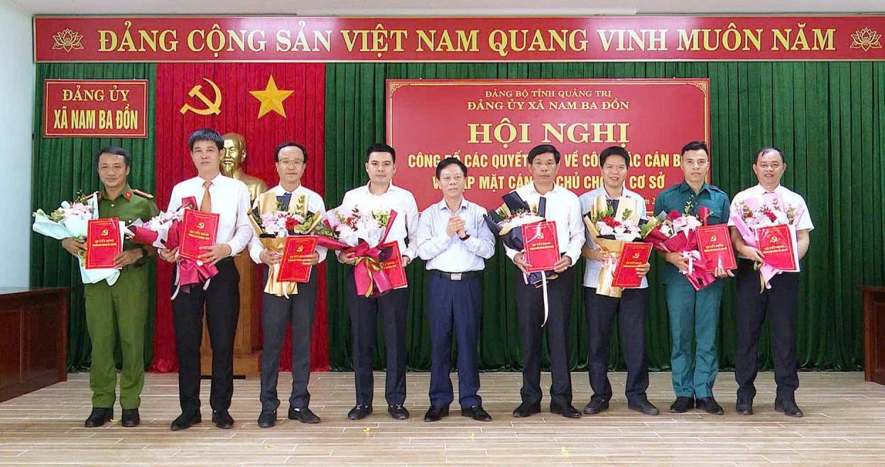 Sau sắp xếp, xã Nam Ba Đồn kiện toàn bộ máy chính quyền địa phương - Ảnh: D.C.H
