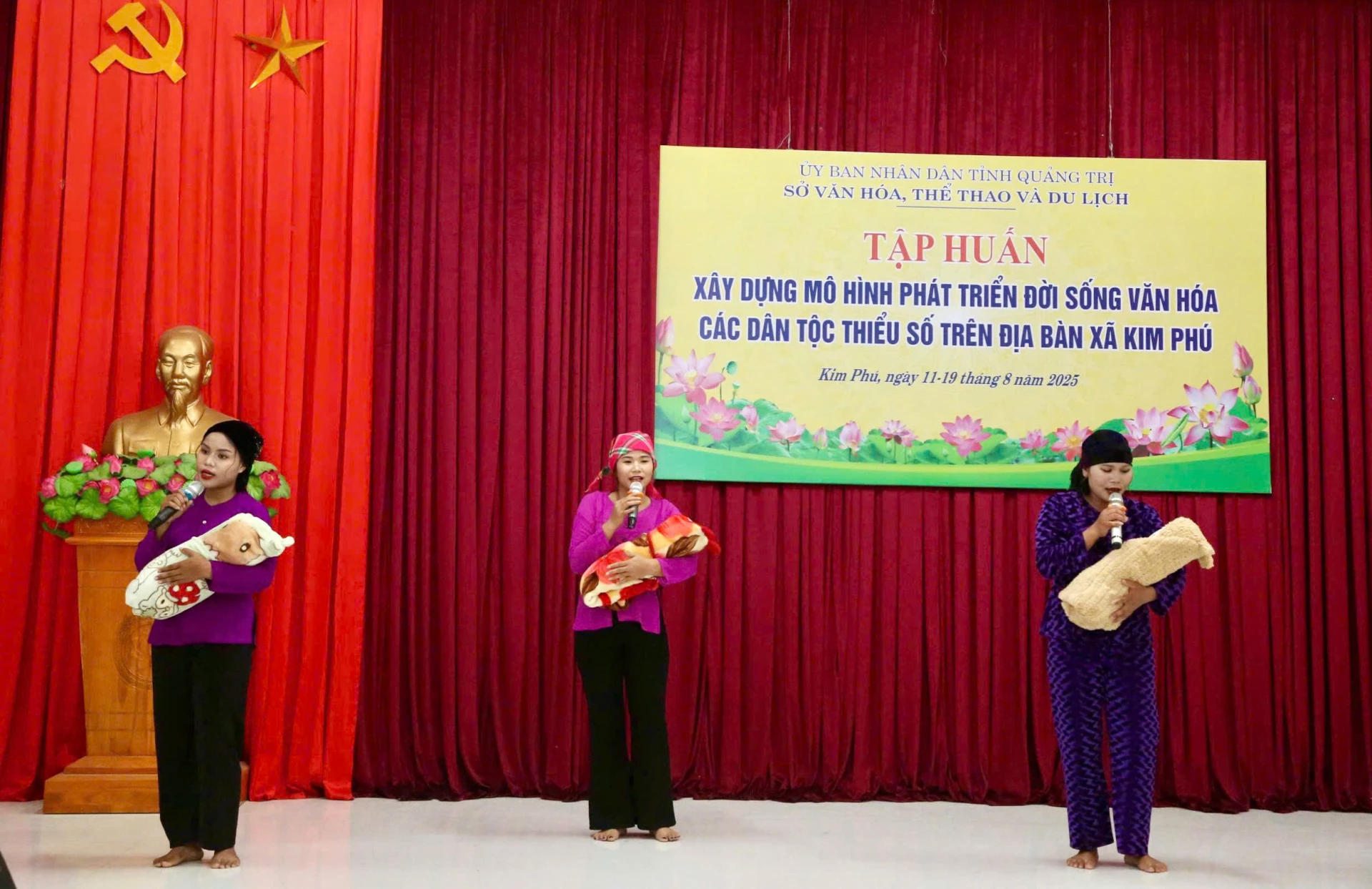 Thông qua lớp tập huấn, các học viên sẽ nâng cao ý thức và trách nhiệm trong việc bảo tồn, phát huy giá trị văn hóa truyền thống trên địa bàn xã Kim Phú - Ảnh: M.Đ 