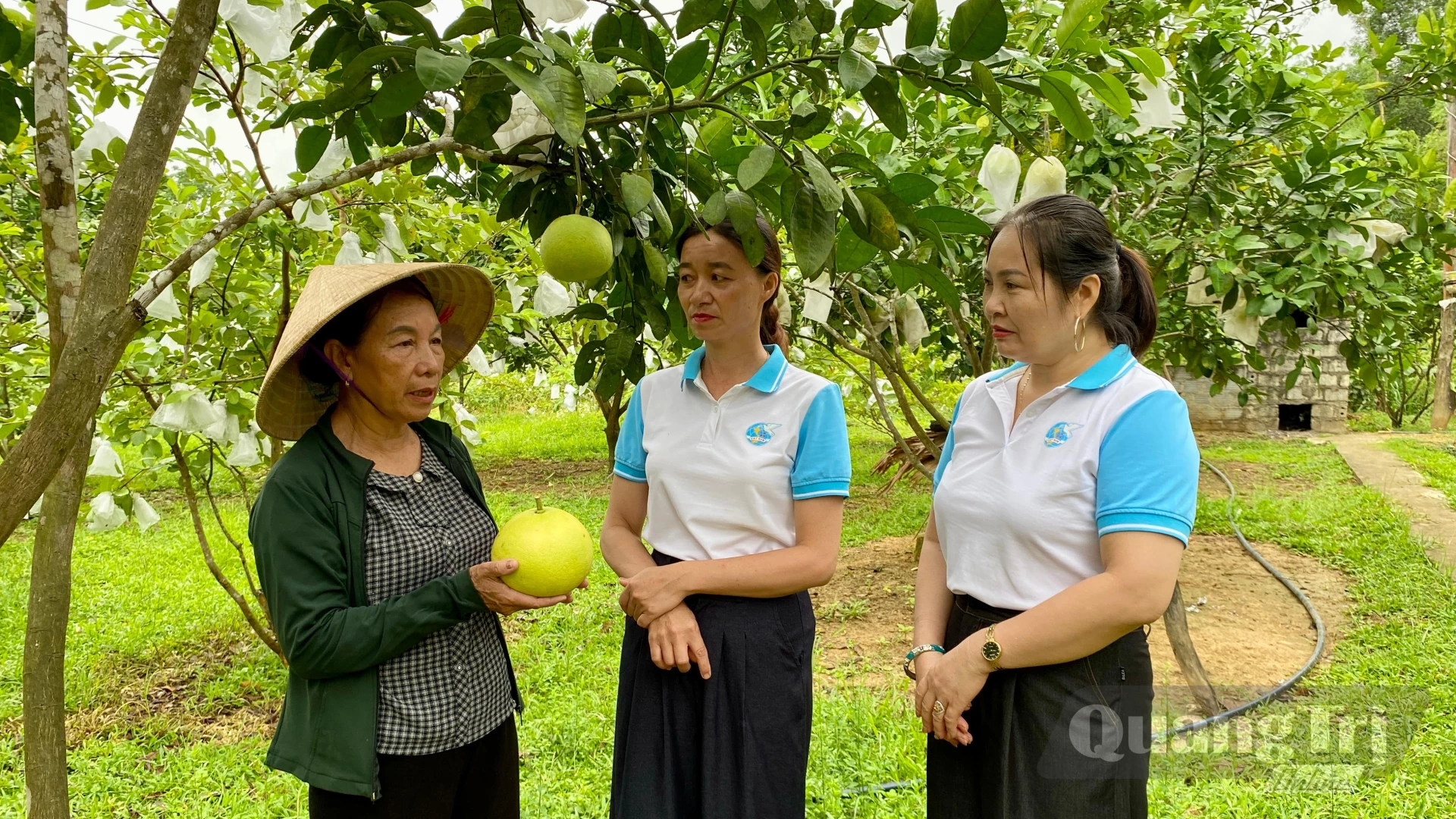 Cán bộ phụ nữ thăm hỏi, động viên hội viên phát triển kinh tế - Ảnh: H.N